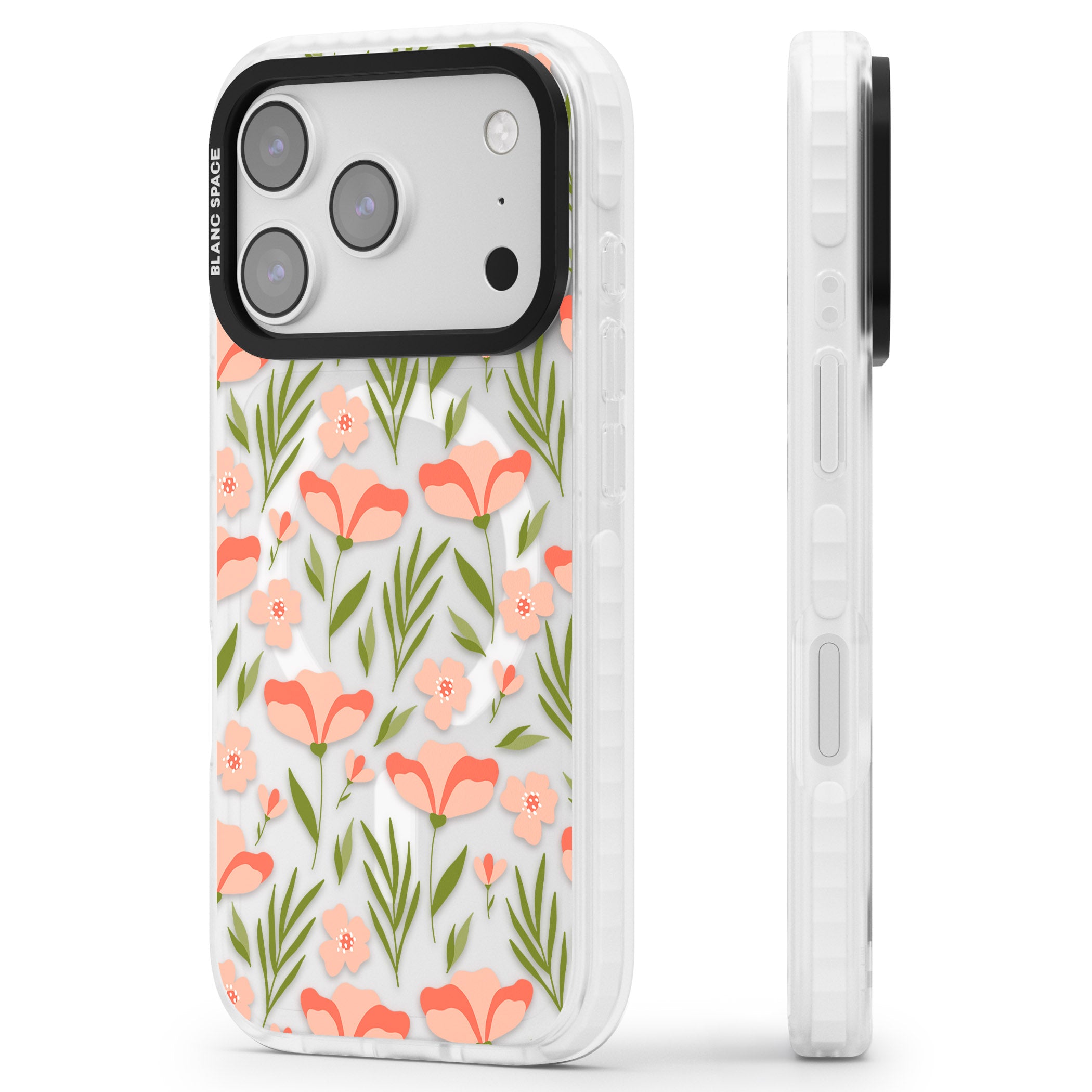 Blossom Bloom iPhone 17 Pro Max Impact Pro Clear Phone Case Side Profile