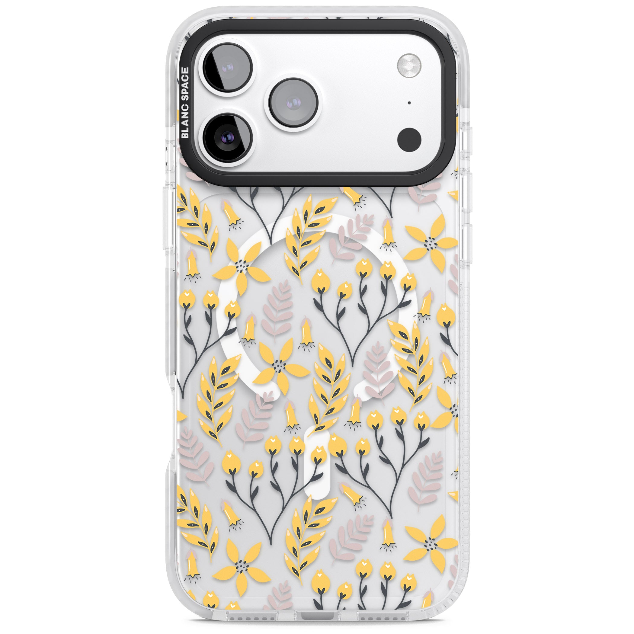 Yellow Floral Vibrance iPhone 17 Pro Max Impact Pro Clear Phone Case