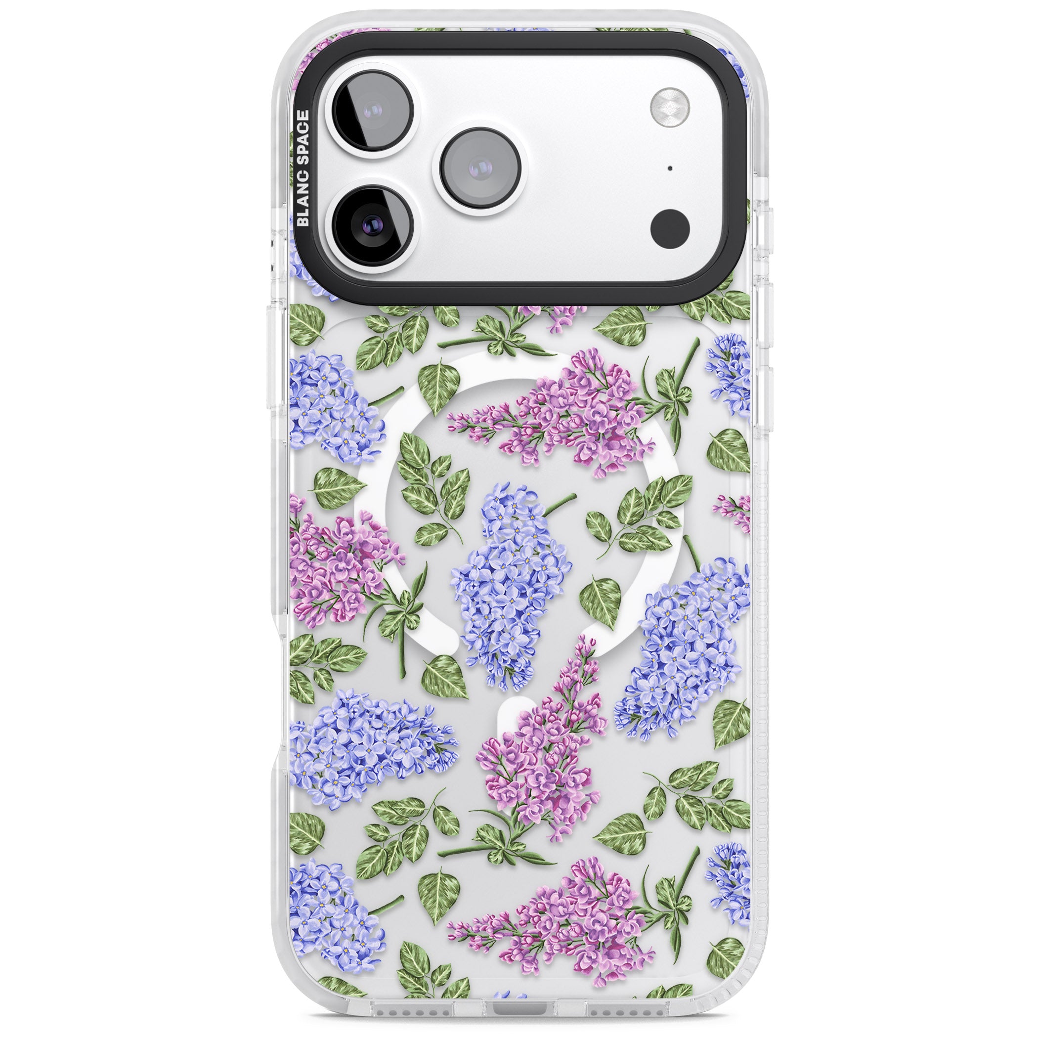 Purple Blossoms Transparent Floral iPhone 17 Pro Impact Pro Clear Phone Case