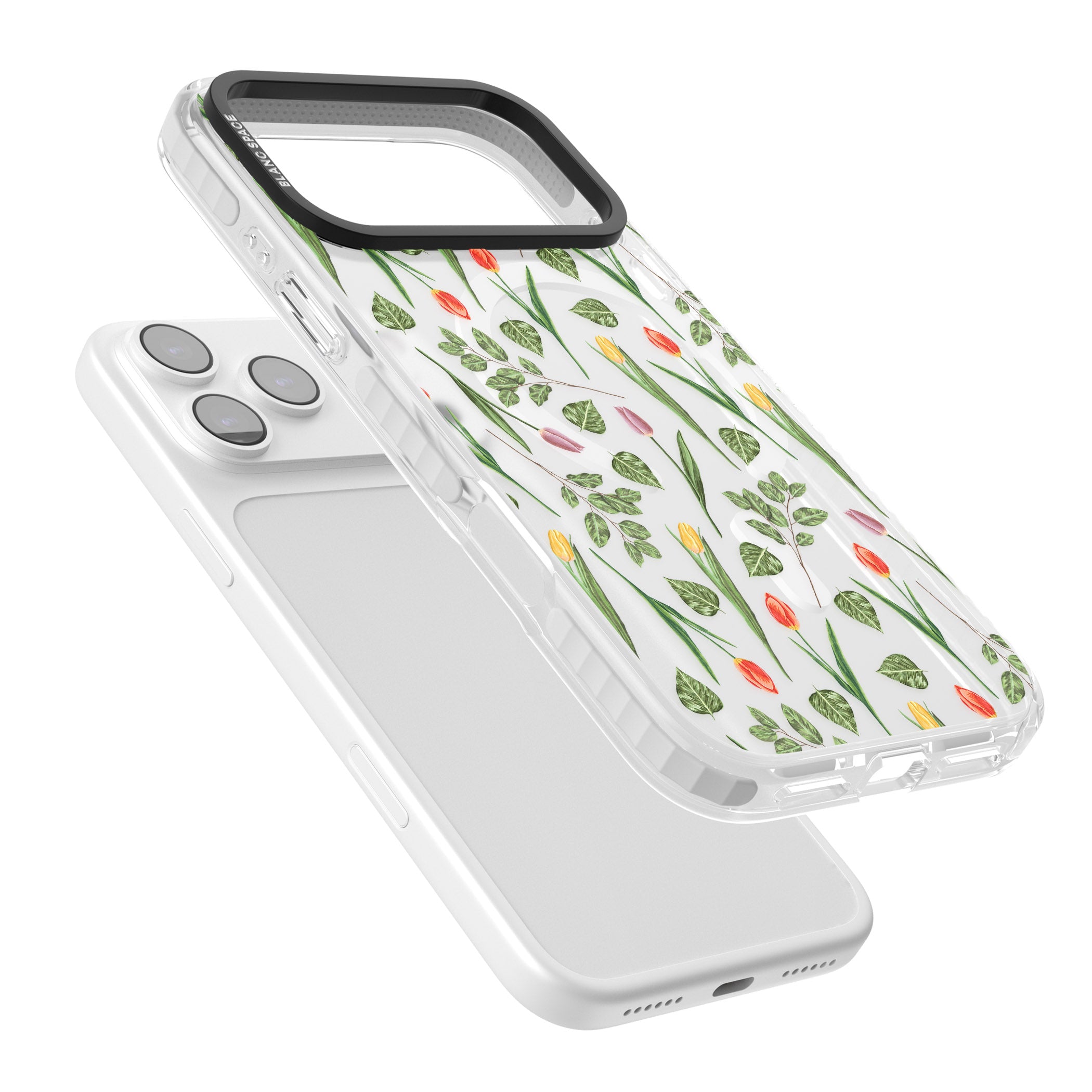 Spring Tulips Floral iPhone 17 Pro Impact Pro Clear Phone Case Colours