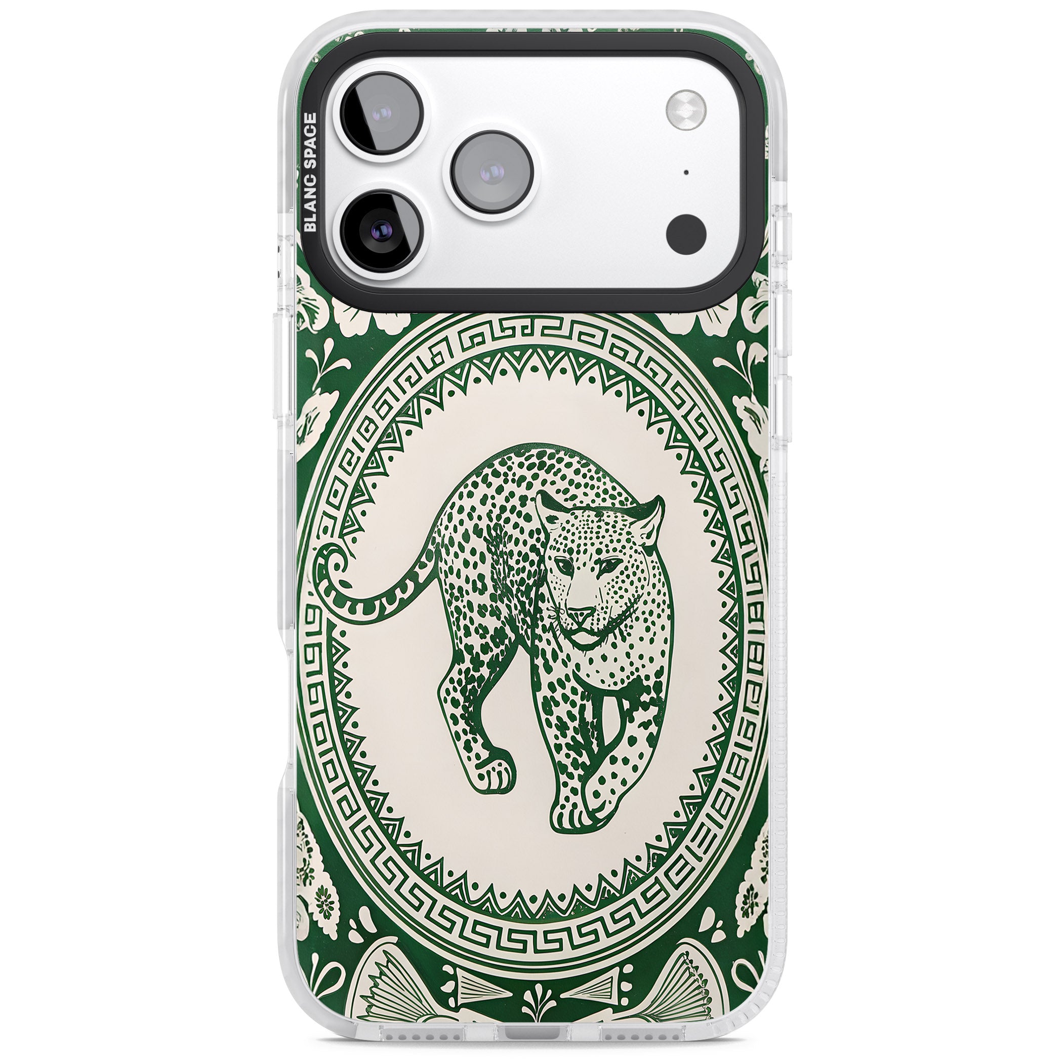 Green Leopard iPhone 17 Pro Impact Pro Clear Phone Case