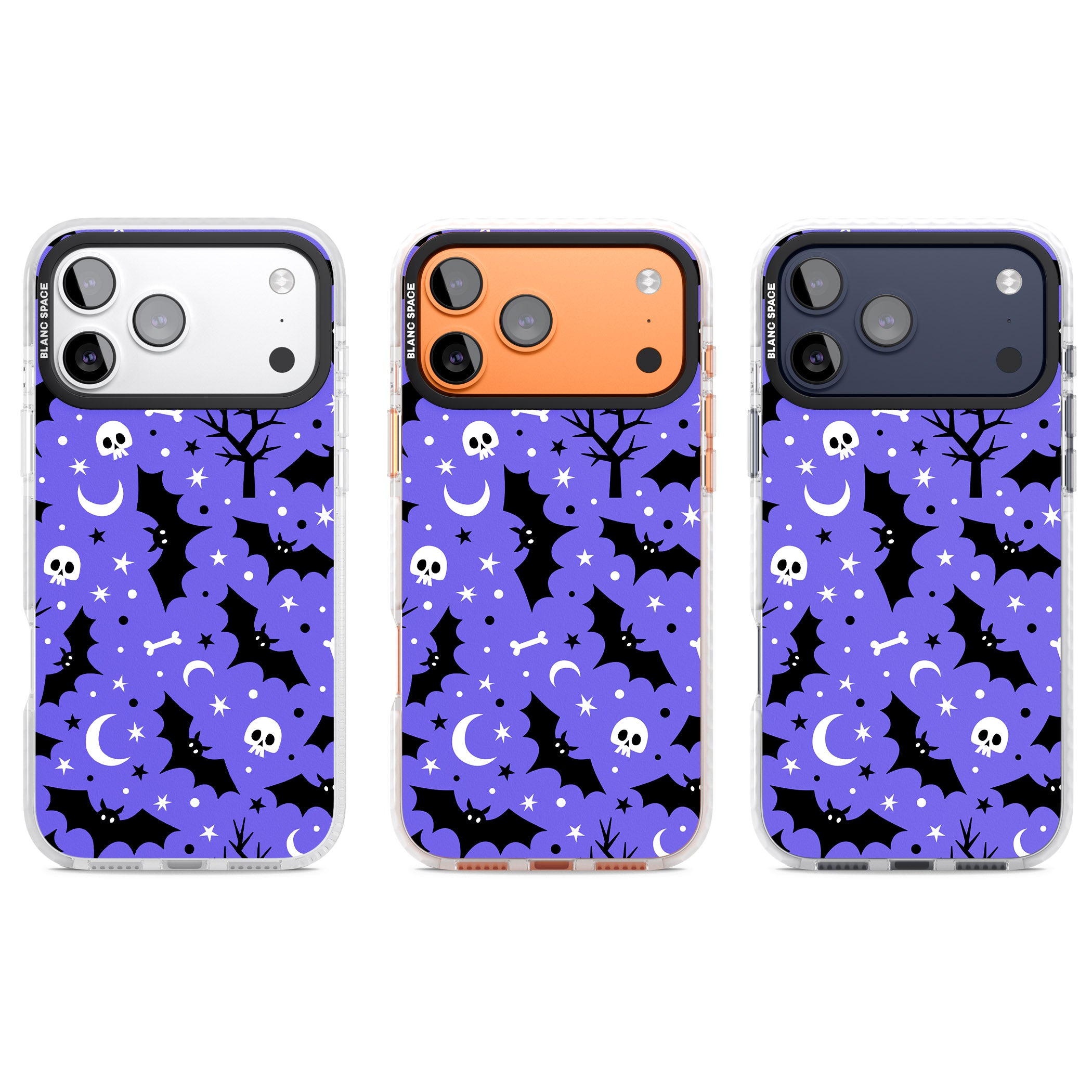 Bats N' Bones Pattern iPhone 17 Pro Impact Pro Clear Phone Case APT Impact Protection