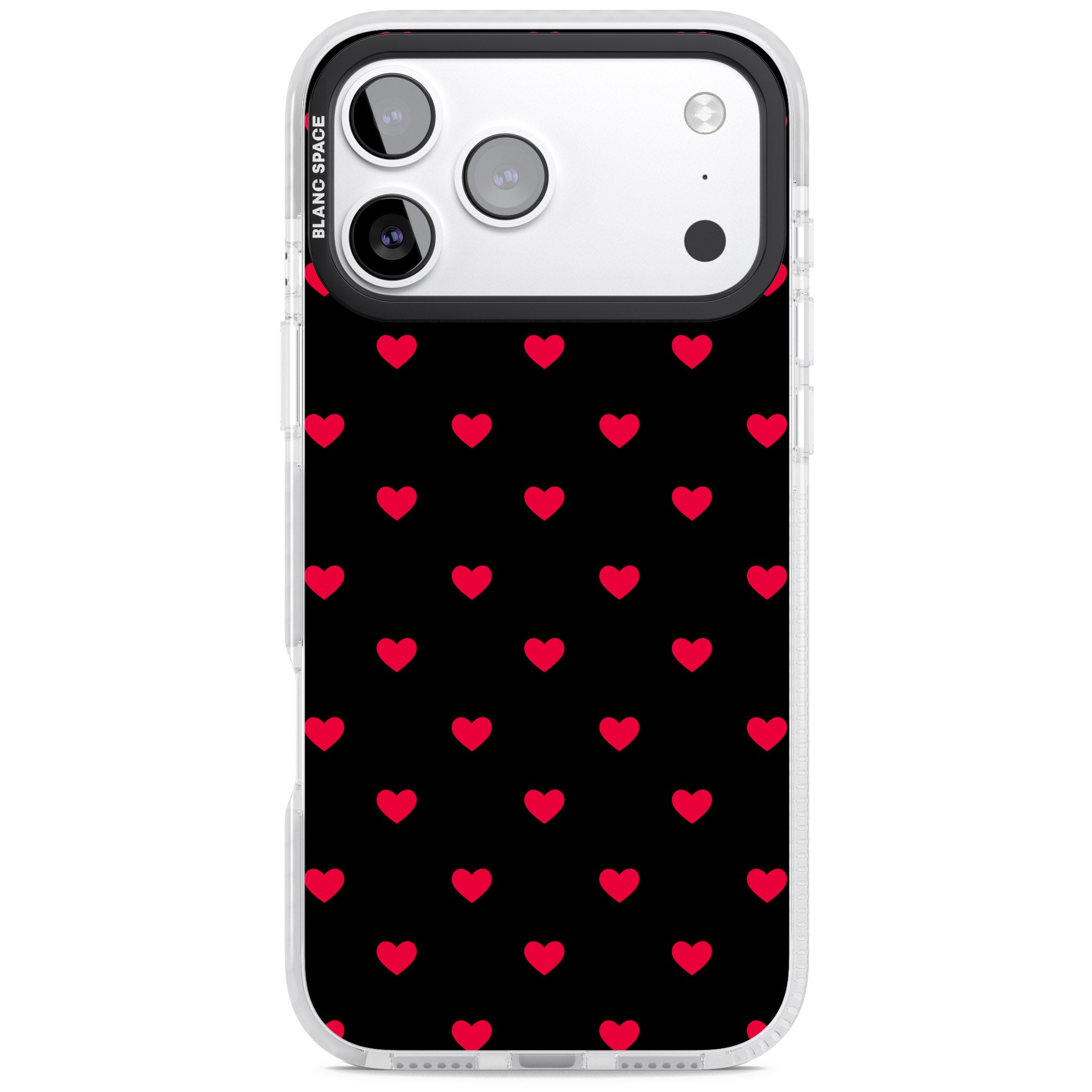 Small Heart Pattern: Red & iPhone 17 Pro Impact Pro Clear Phone Case