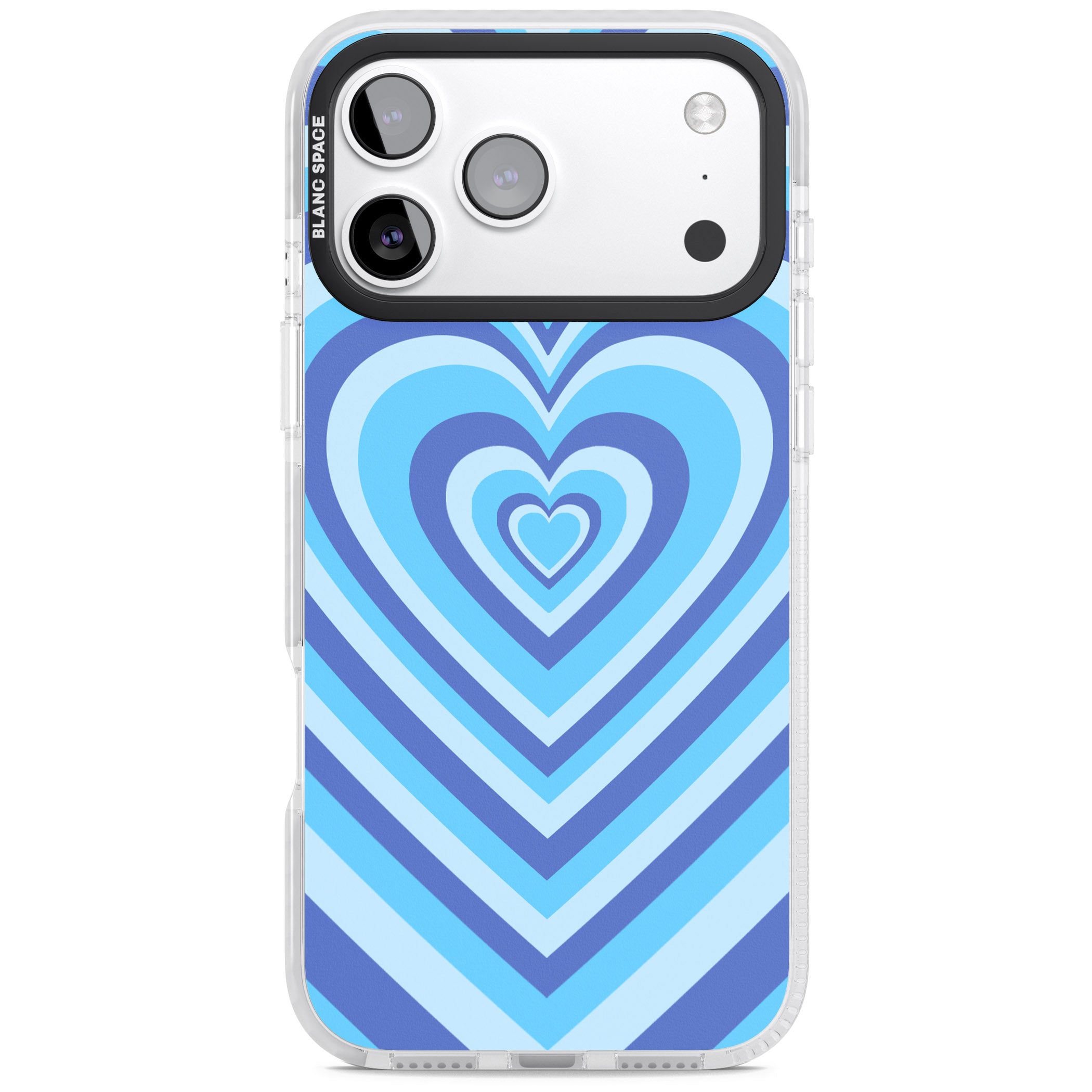 Blue Heart Illusion iPhone 17 Pro Max Impact Pro Clear Phone Case
