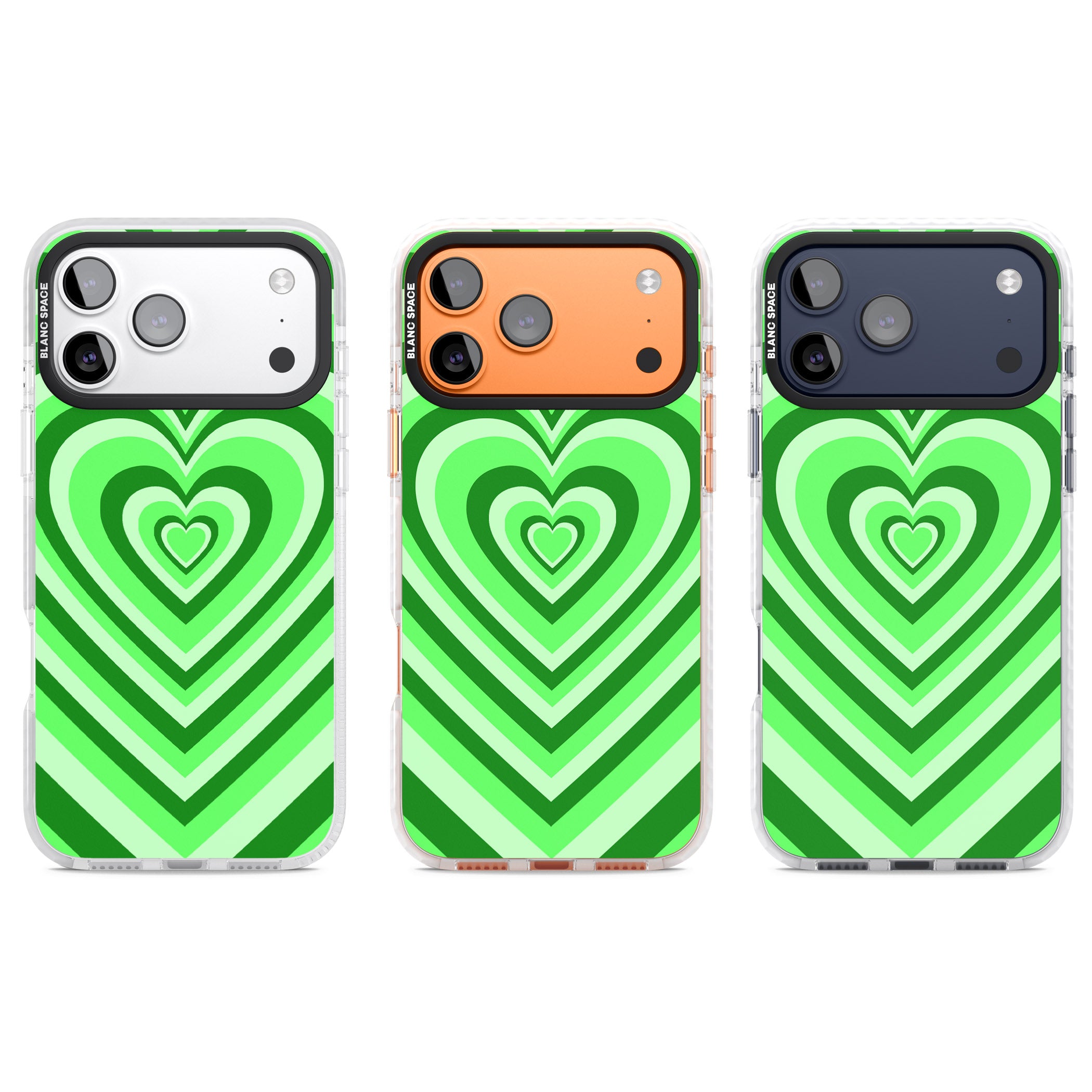 Green Heart Illusion iPhone 17 Pro Impact Pro Clear Phone Case APT Impact Protection