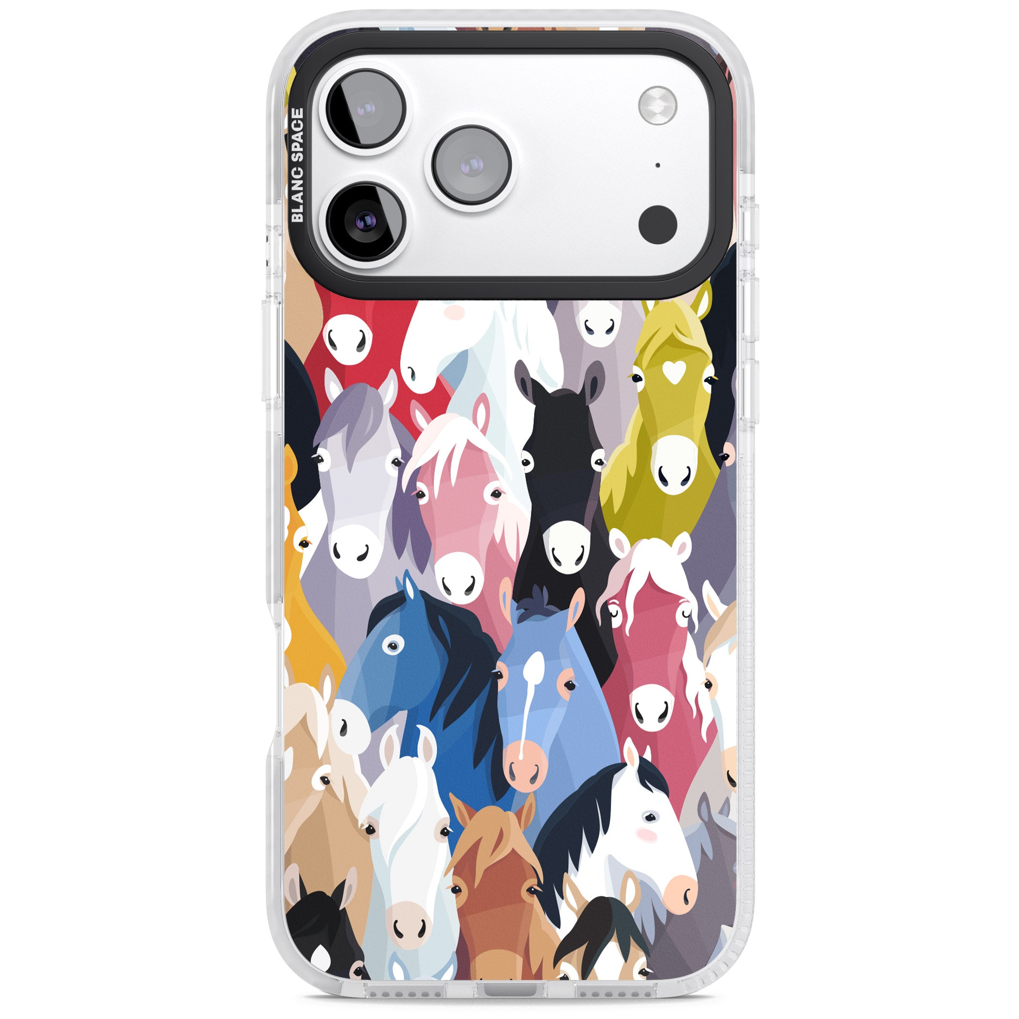 Colourful Horse Pattern iPhone 17 Pro Impact Pro Clear Phone Case