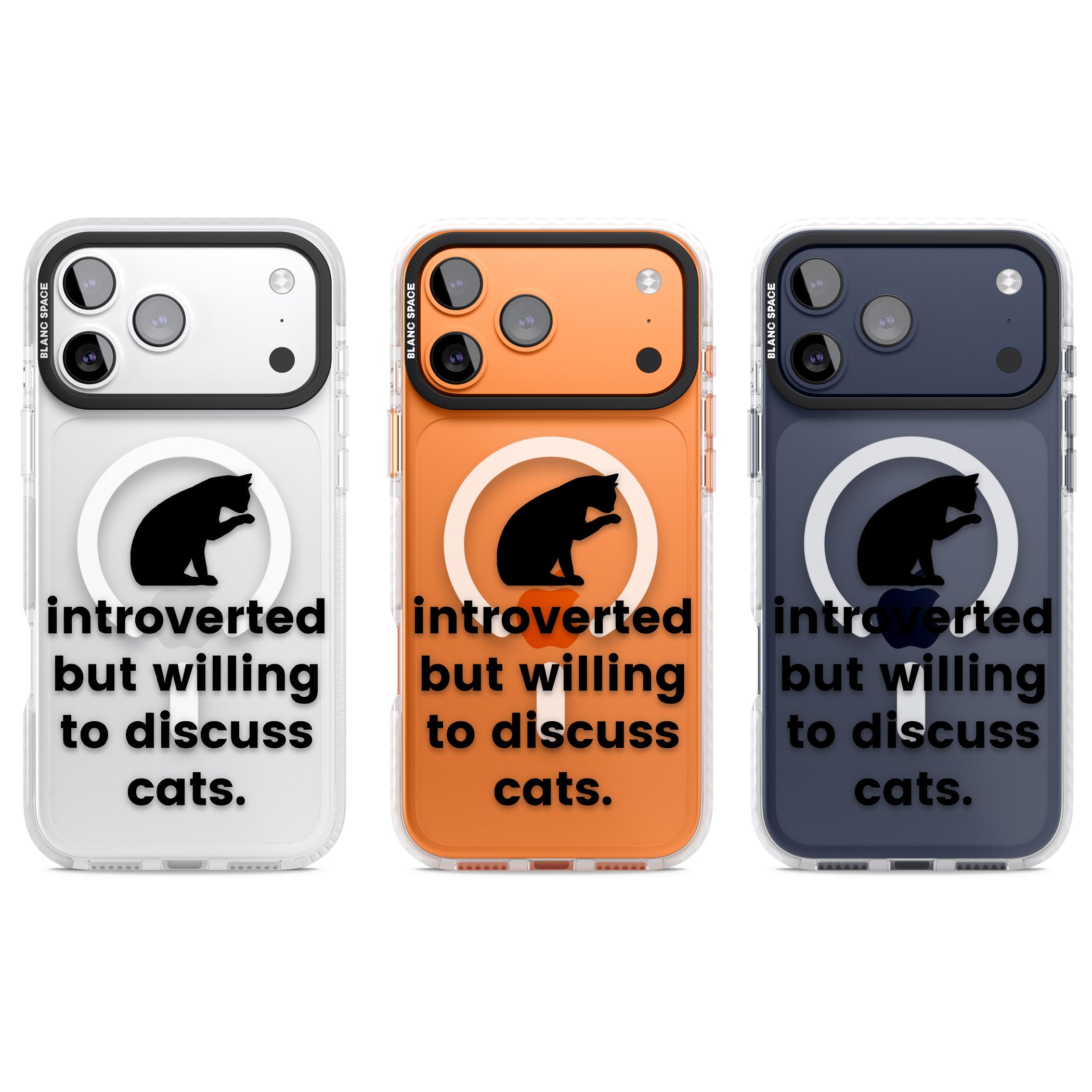 Introverted But Willing To Discuss Cats iPhone 17 Pro Impact Pro Clear Phone Case APT Impact Protection