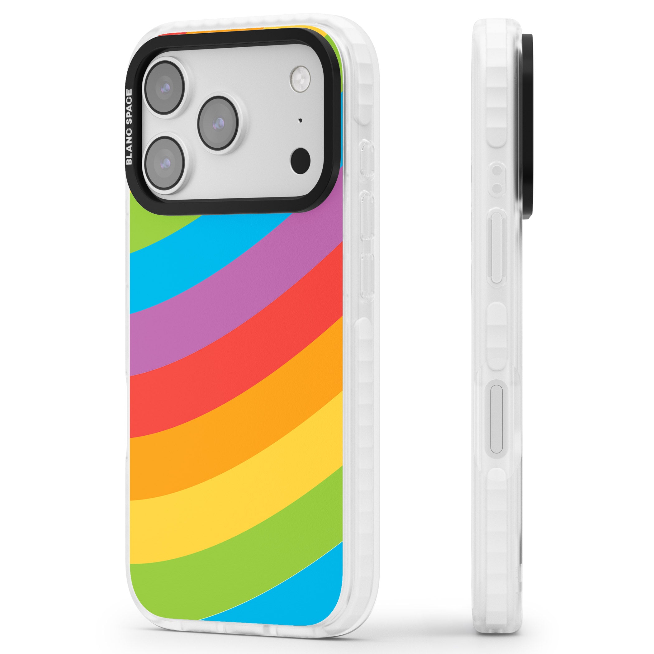 Lucky Rainbow iPhone 17 Pro Impact Pro Clear Phone Case Side Profile