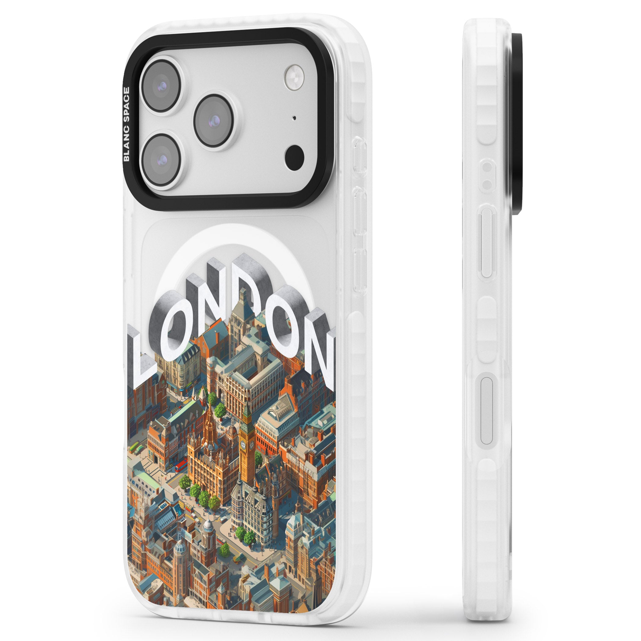 London iPhone 17 Pro Impact Pro Clear Phone Case Side Profile
