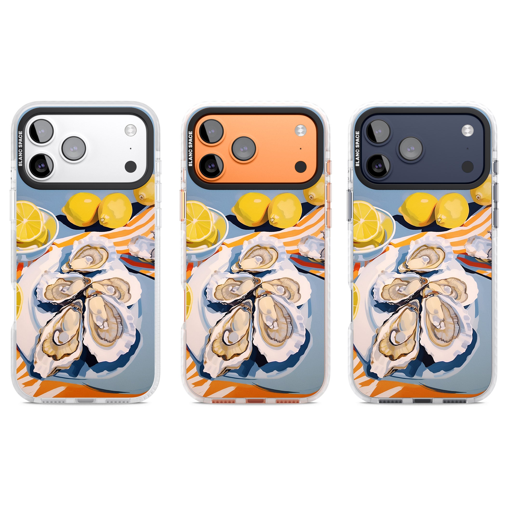 Fresh Oysters & Lemons iPhone 17 Pro Impact Pro Clear Phone Case APT Impact Protection