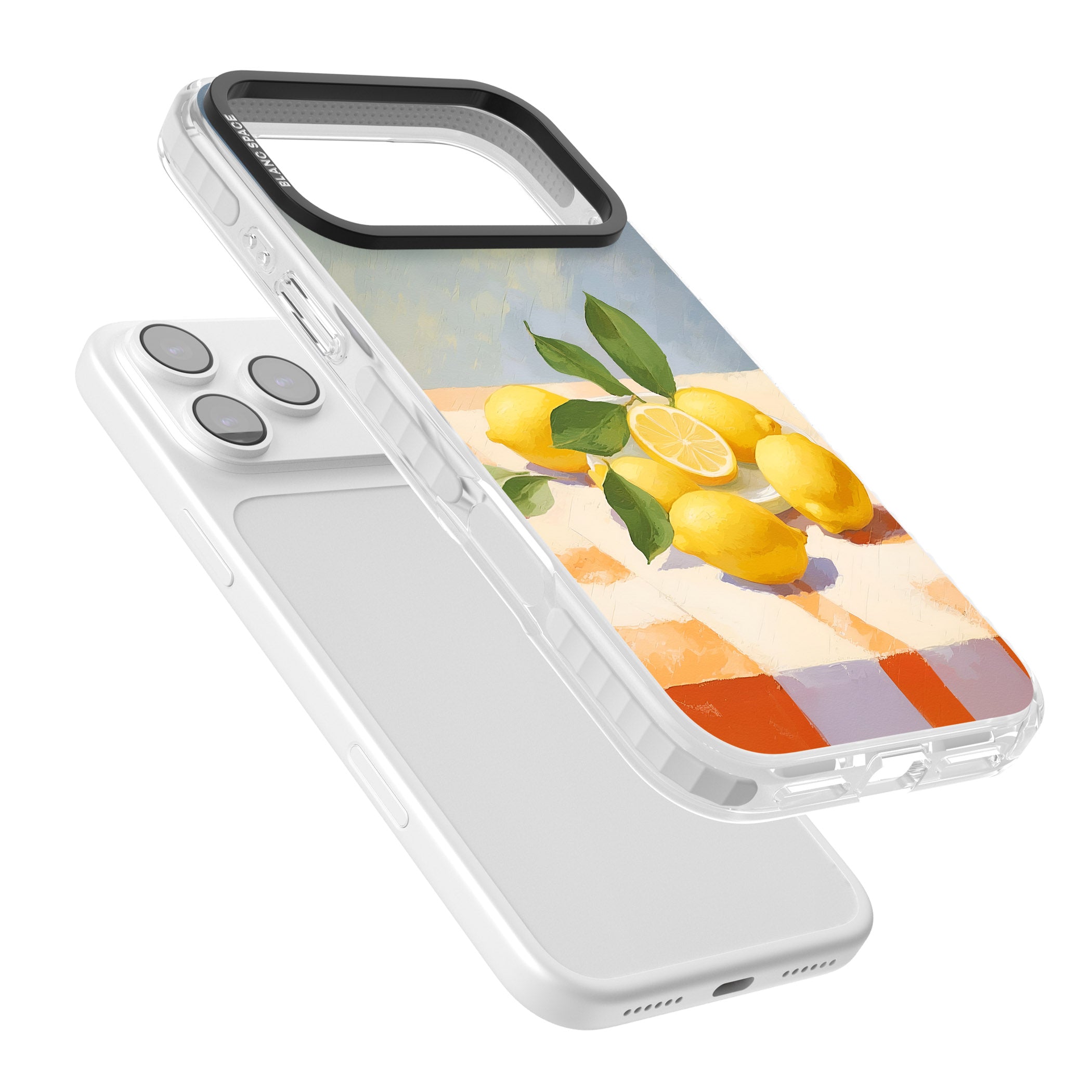 Lemons on Checkered Cloth iPhone 17 Pro Impact Pro Clear Phone Case Colours