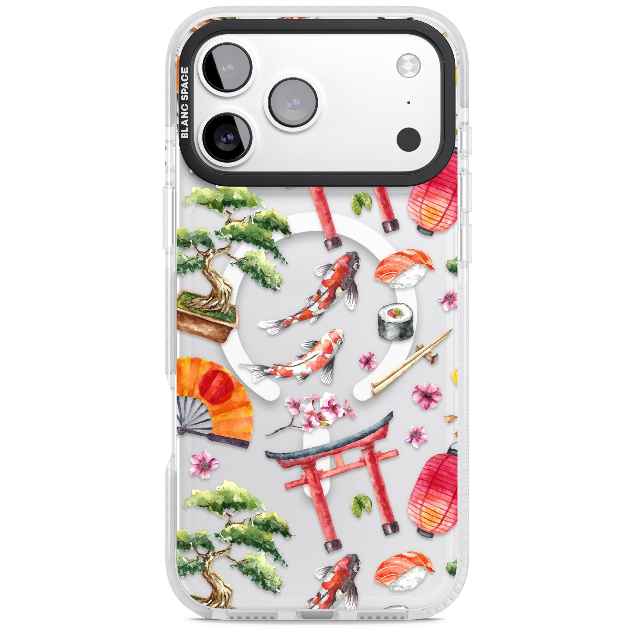 Japanese Watercolor iPhone 17 Pro Impact Pro Clear Phone Case