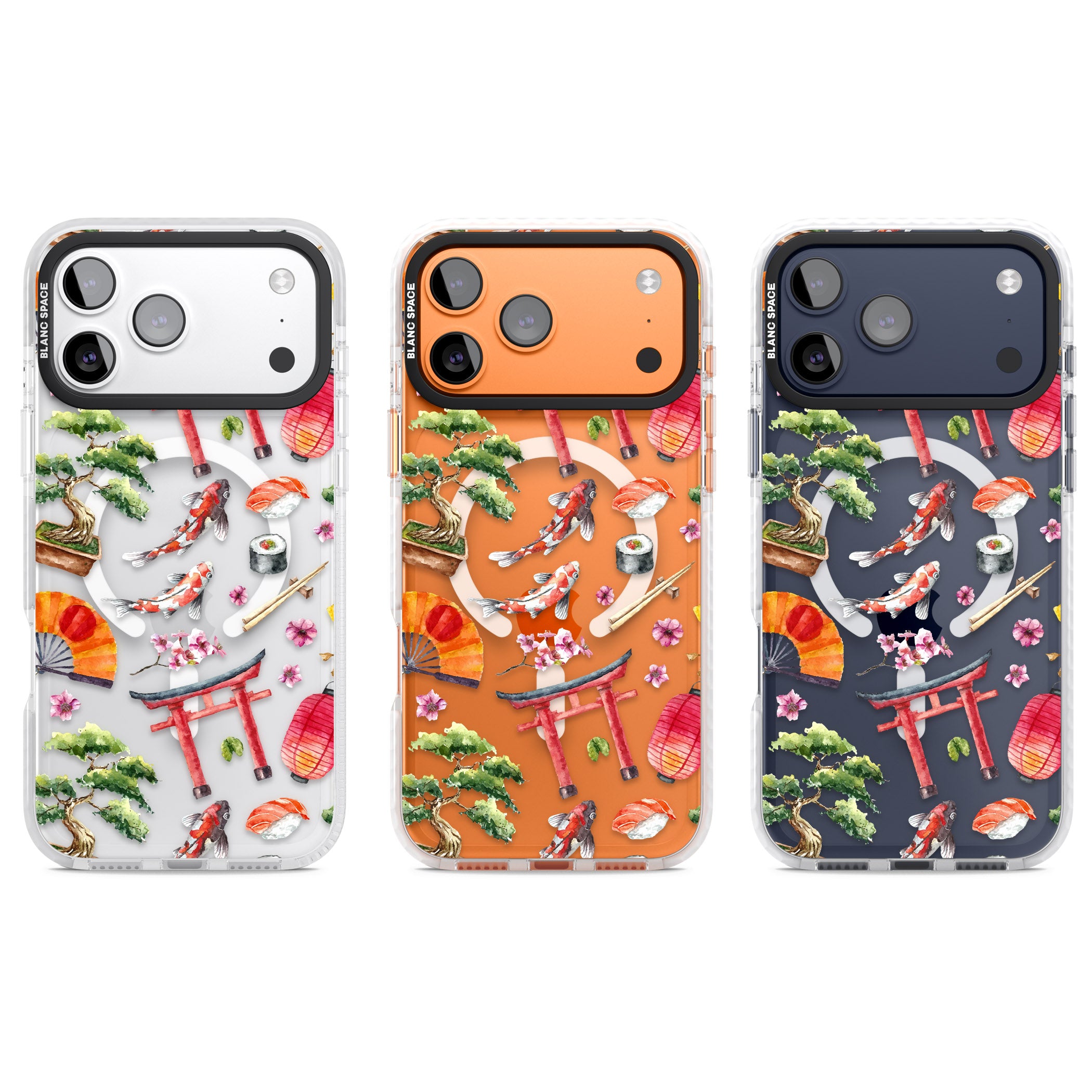 Japanese Watercolor iPhone 17 Pro Impact Pro Clear Phone Case APT Impact Protection