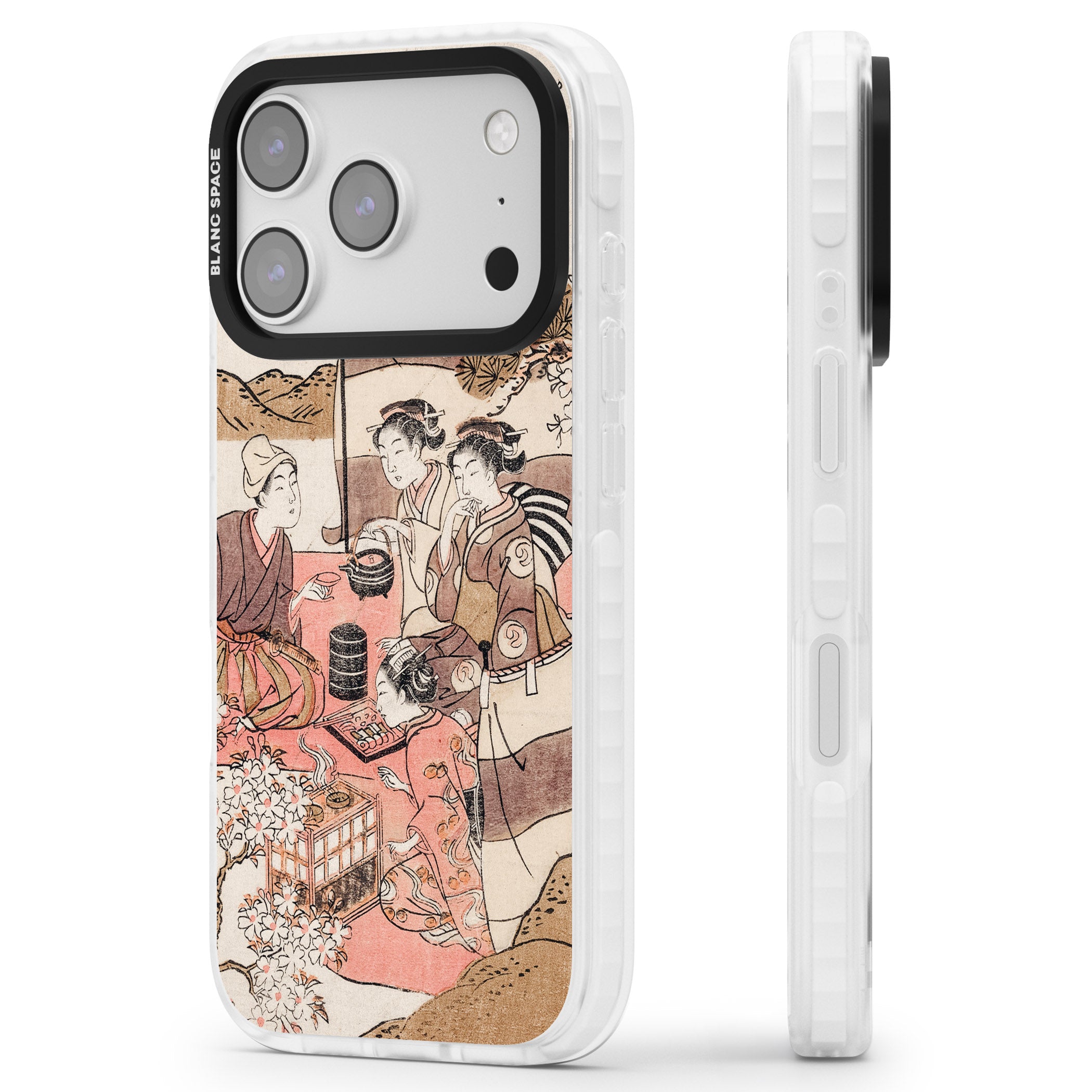 Japanese Afternoon Tea iPhone 17 Pro Impact Pro Clear Phone Case Side Profile