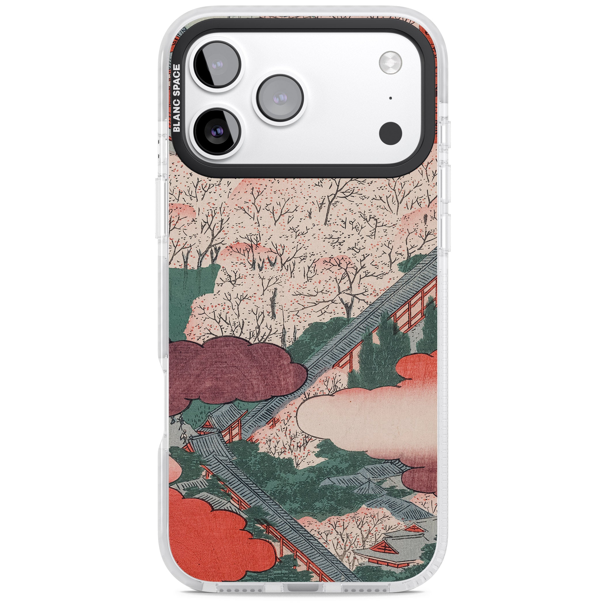 Vintage Japanese Illustrations Japanese City iPhone 17 Pro Impact Pro Clear Phone Case