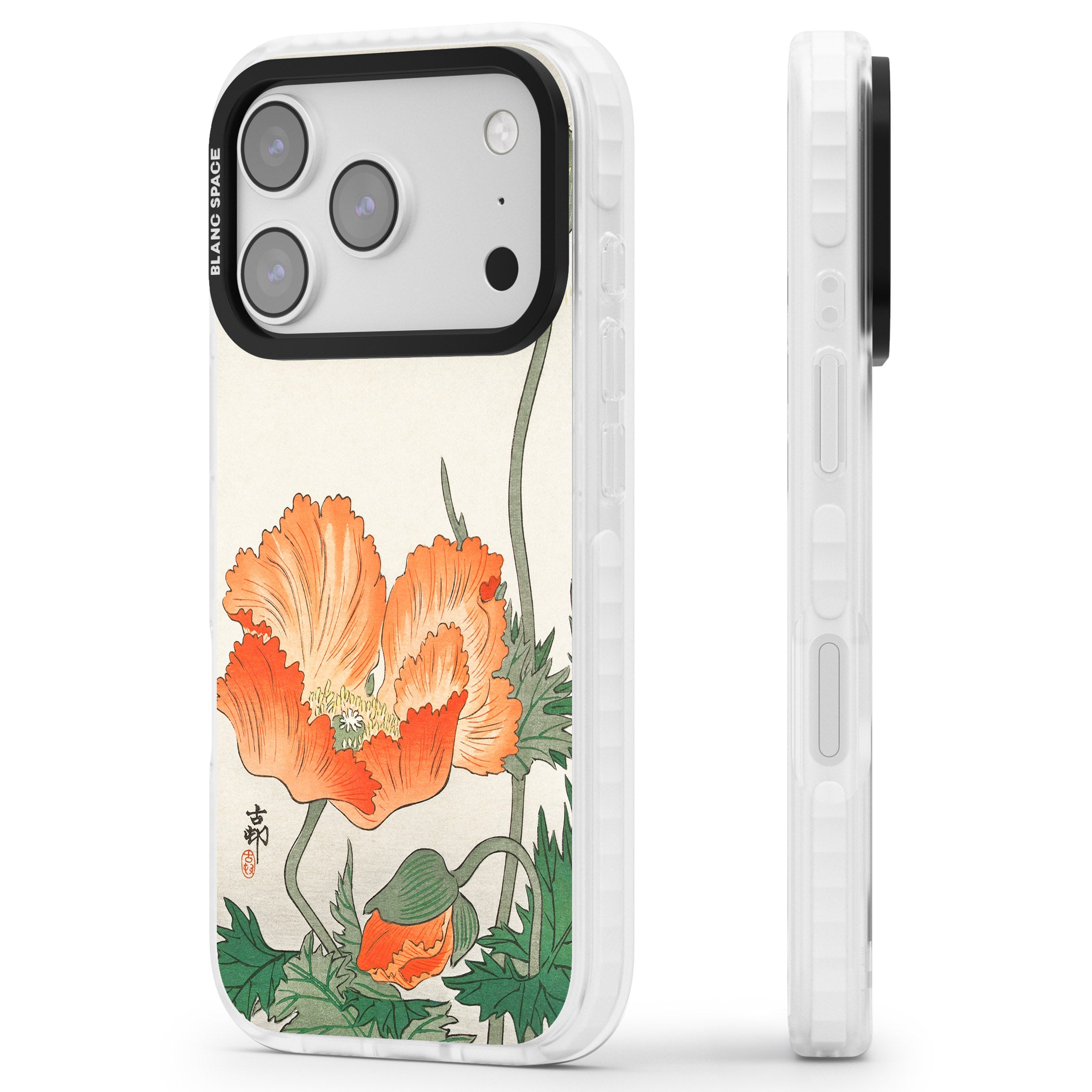 Birds And Plants By Ohara Koson iPhone 17 Pro Impact Pro Clear Phone Case Side Profile