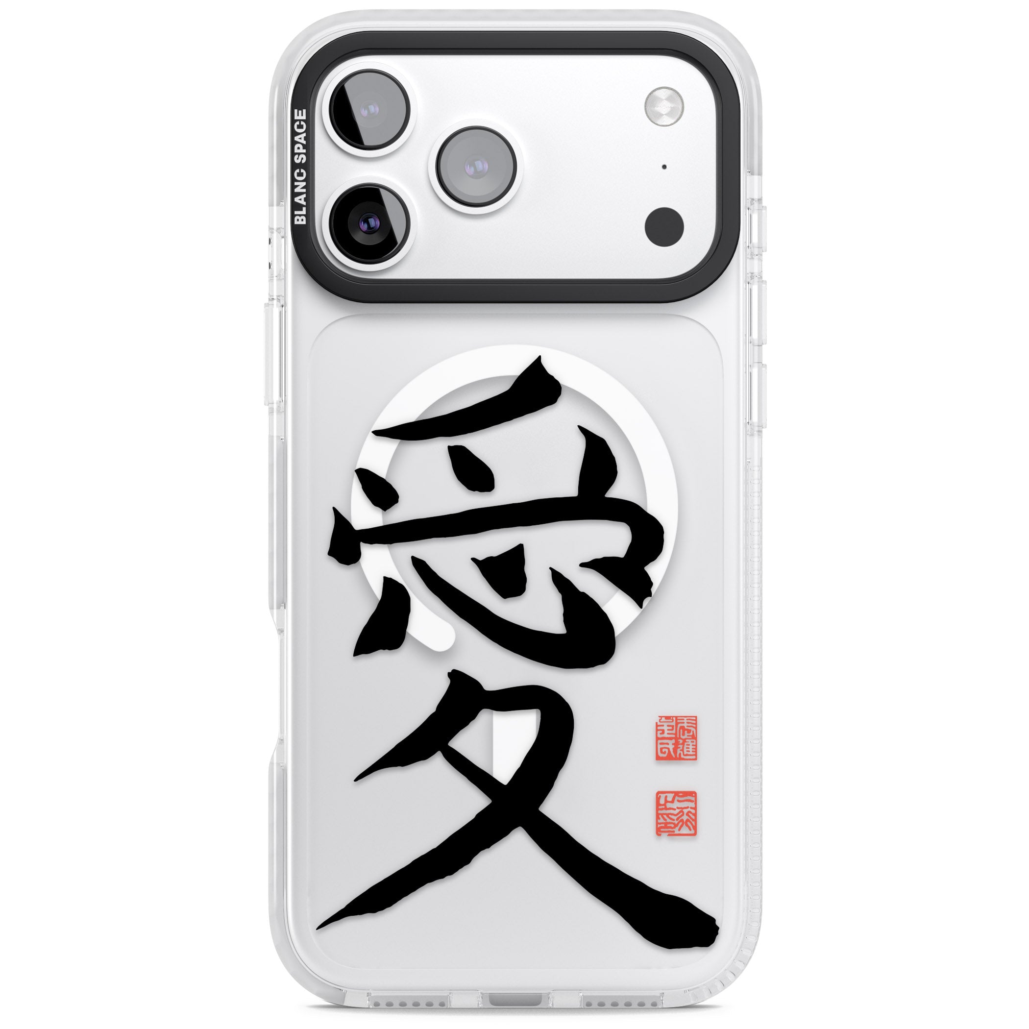 Japanese Kanji Love iPhone 17 Pro Impact Pro Clear Phone Case