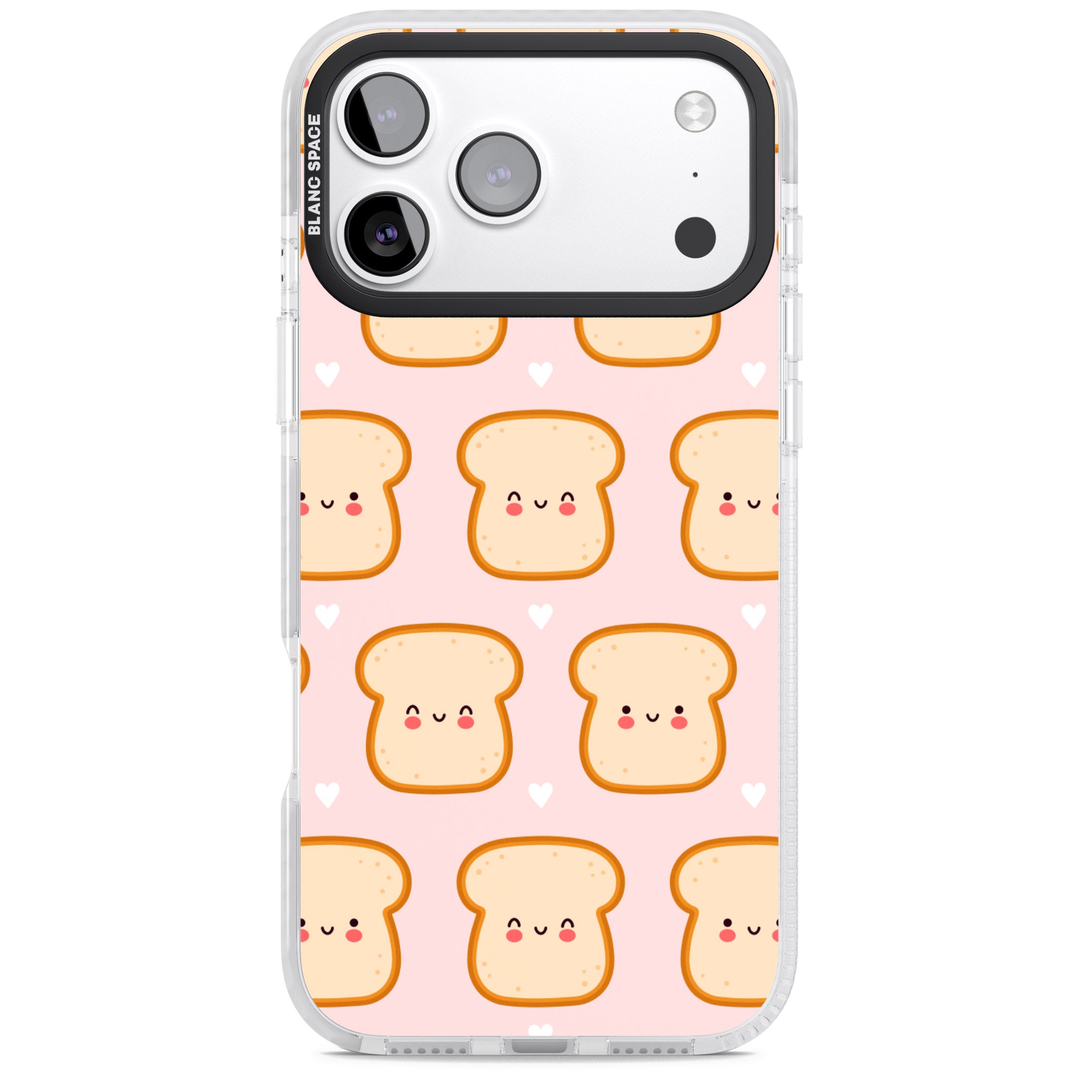 Bread Faces Kawaii Pattern iPhone 17 Pro Impact Pro Clear Phone Case