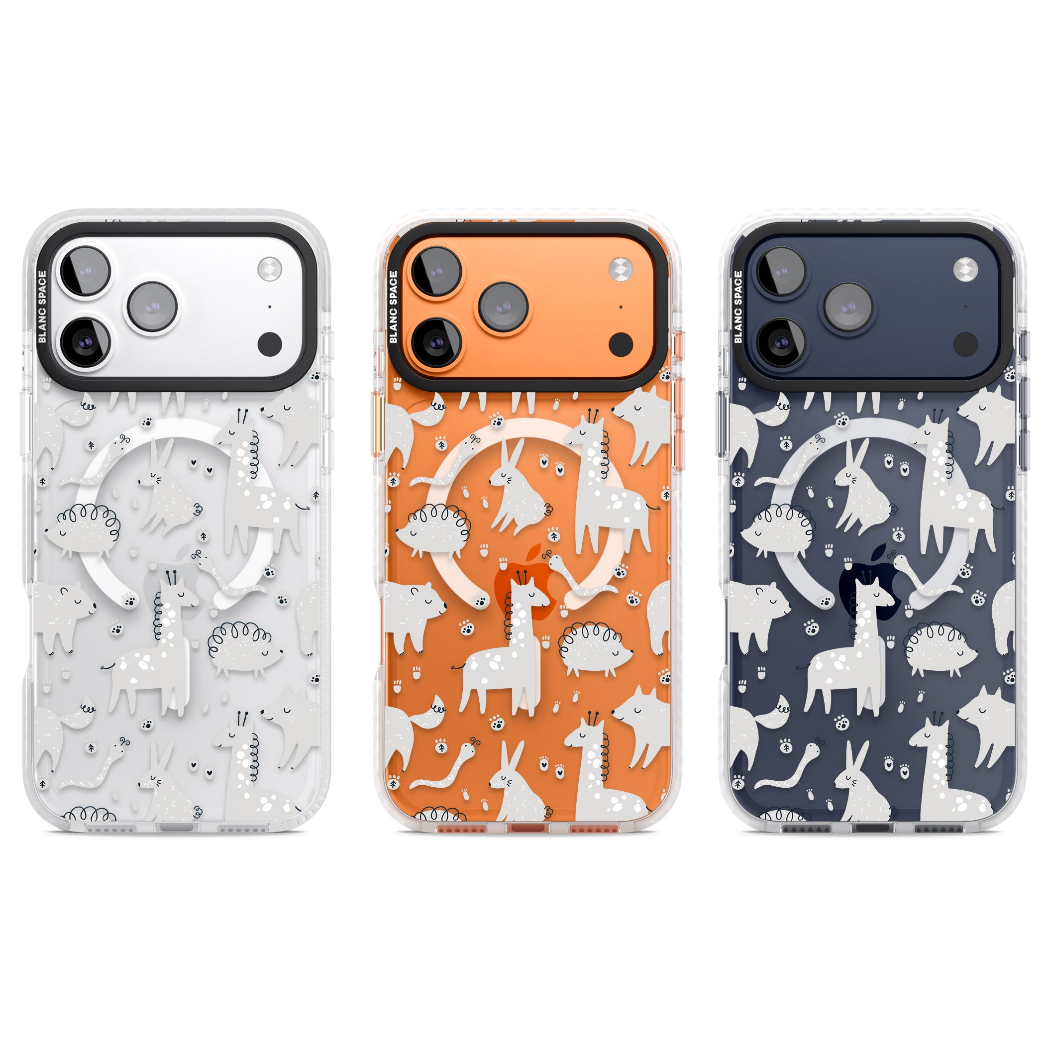 Monochrome Animal Party iPhone 17 Pro Impact Pro Clear Phone Case APT Impact Protection