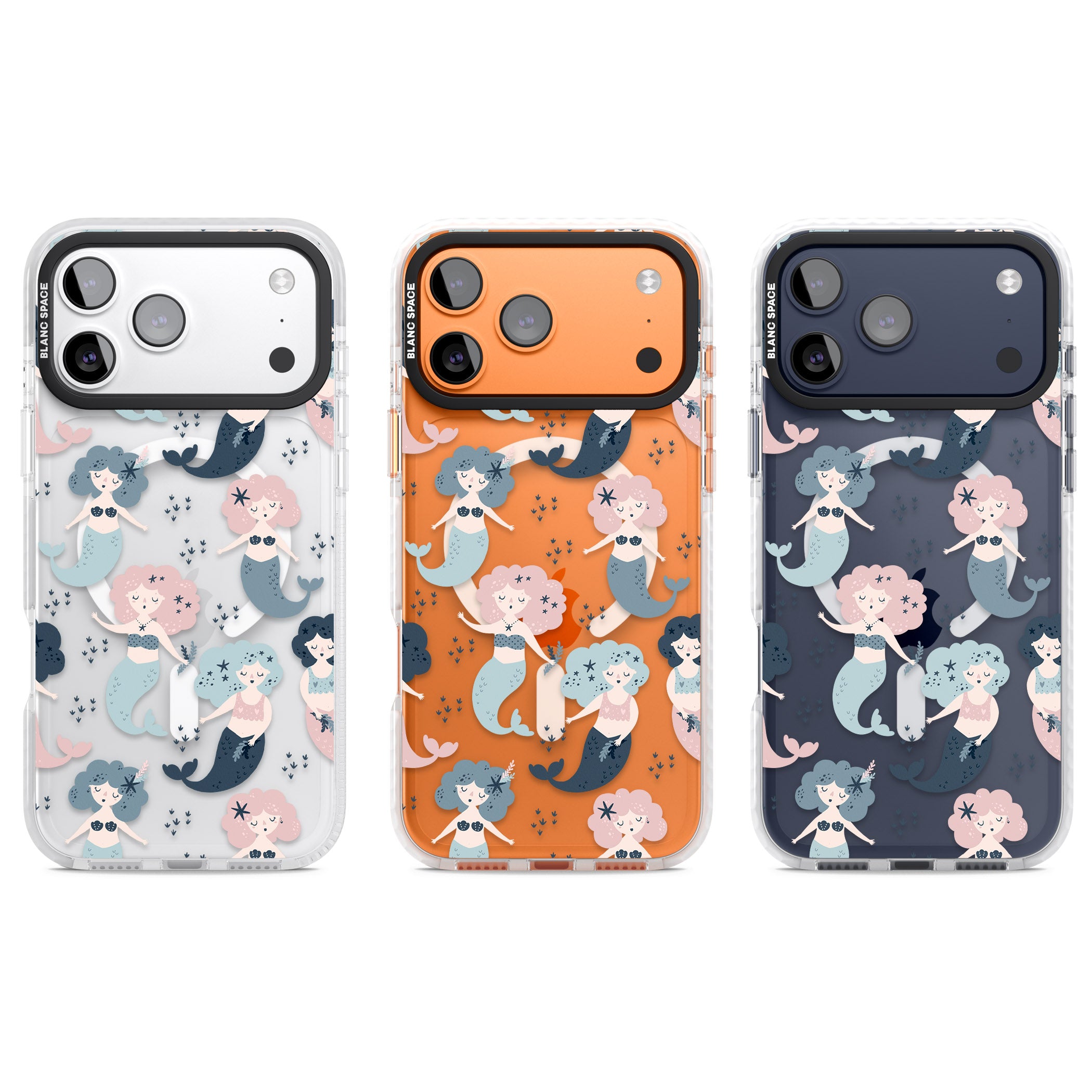Pastel Mermaids iPhone 17 Pro Impact Pro Clear Phone Case APT Impact Protection