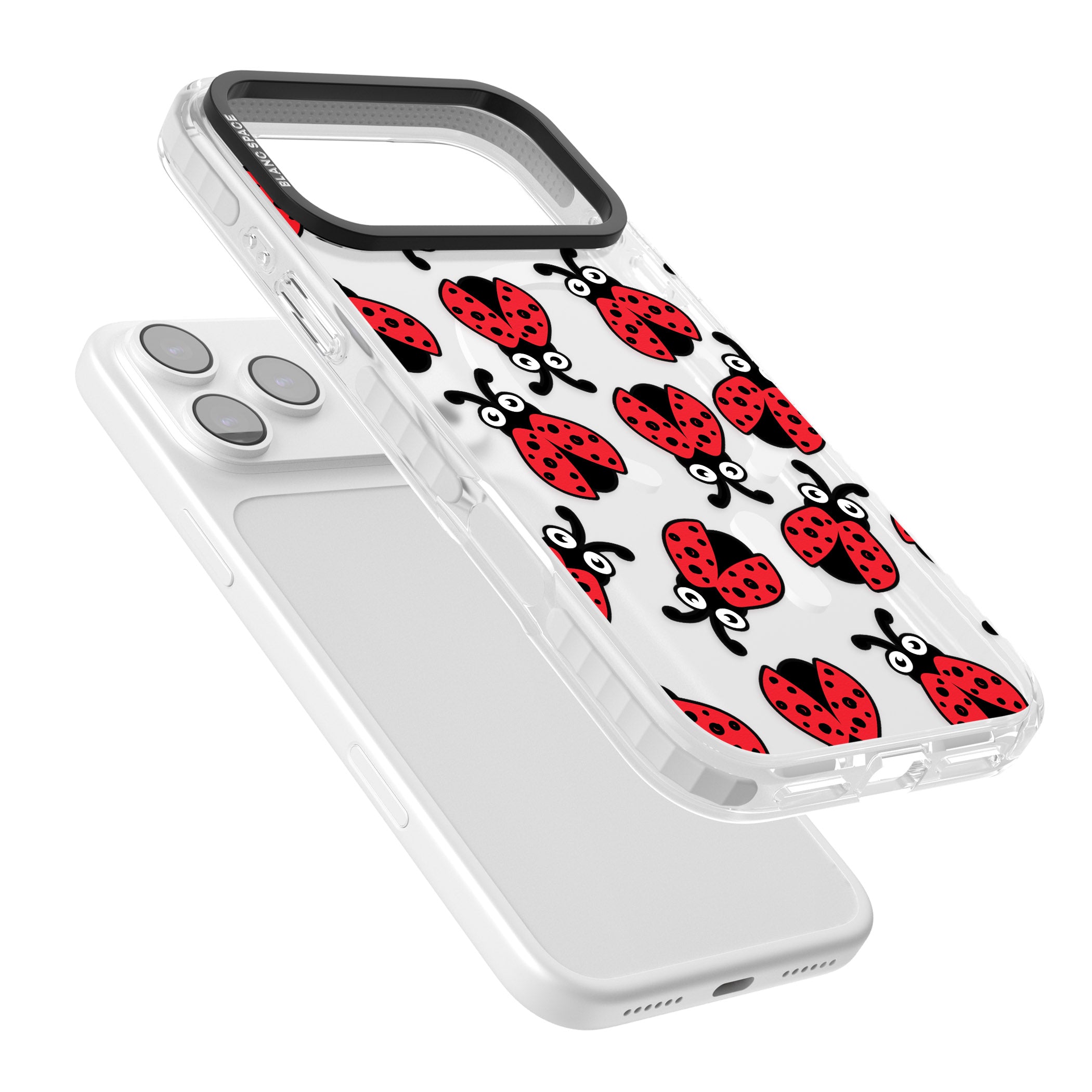 Ladybug Pattern iPhone 17 Pro Impact Pro Clear Phone Case Colours