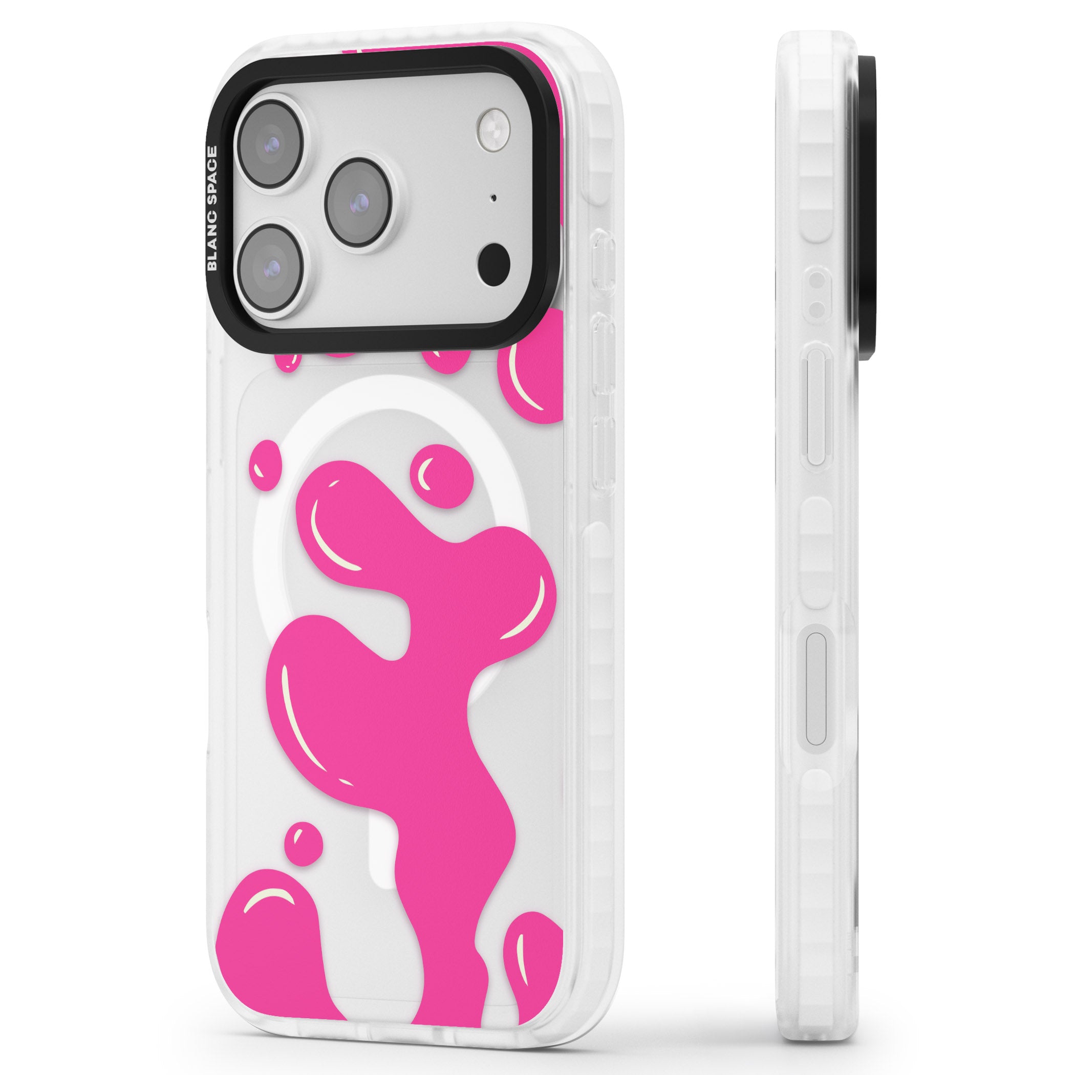 Pink Lava Lamp iPhone 17 Pro Max Impact Pro Clear Phone Case Side Profile
