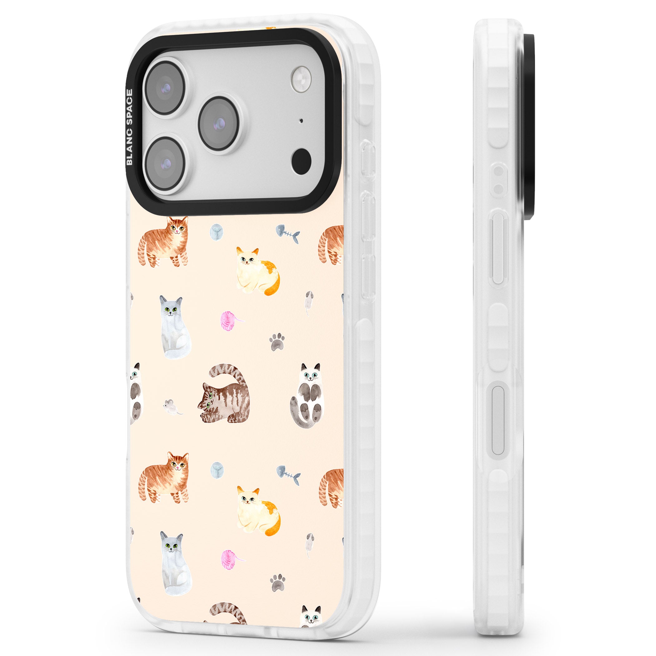 Cat Playground iPhone 17 Pro Impact Pro Clear Phone Case Side Profile