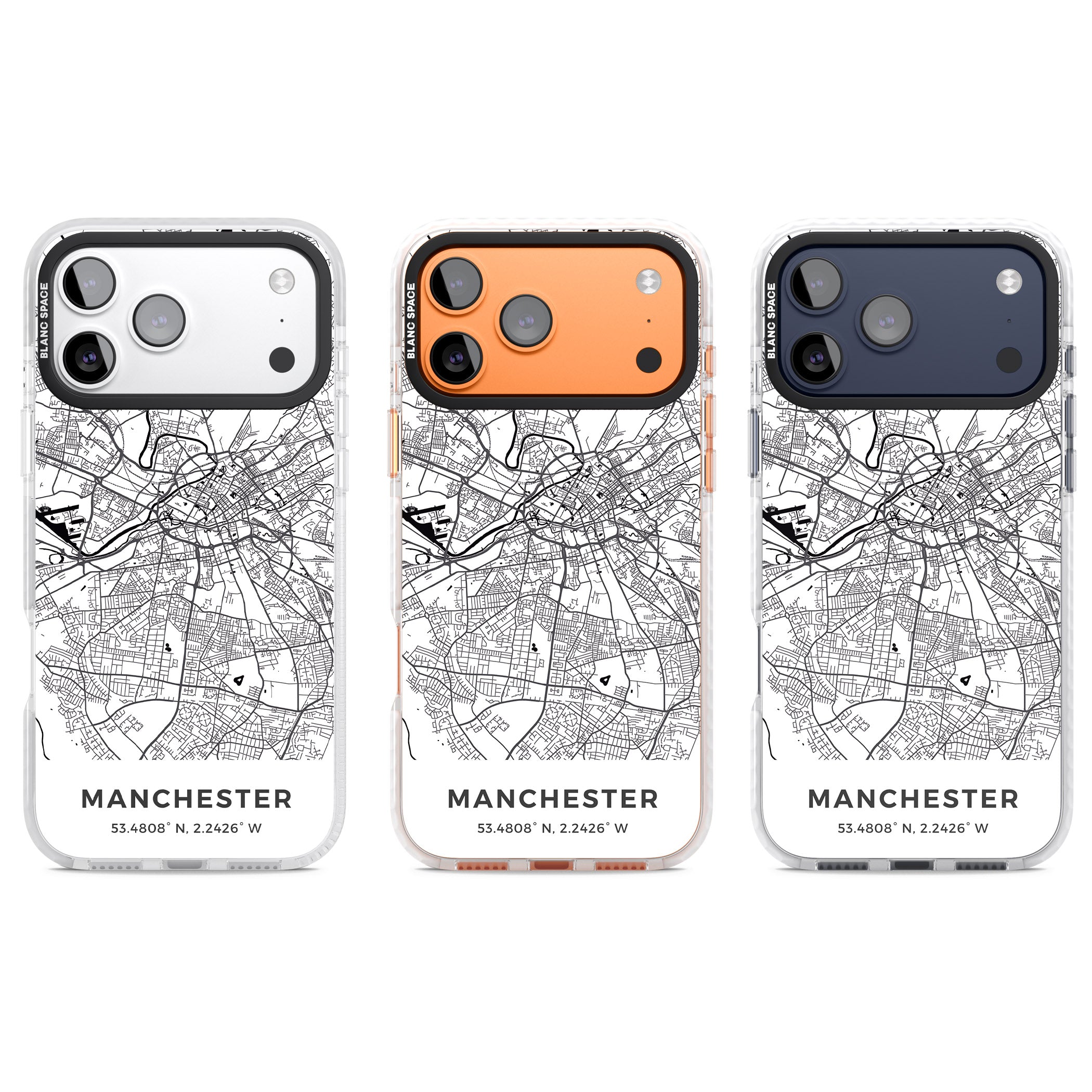 Manchester Map iPhone 17 Pro Impact Pro Clear Phone Case APT Impact Protection