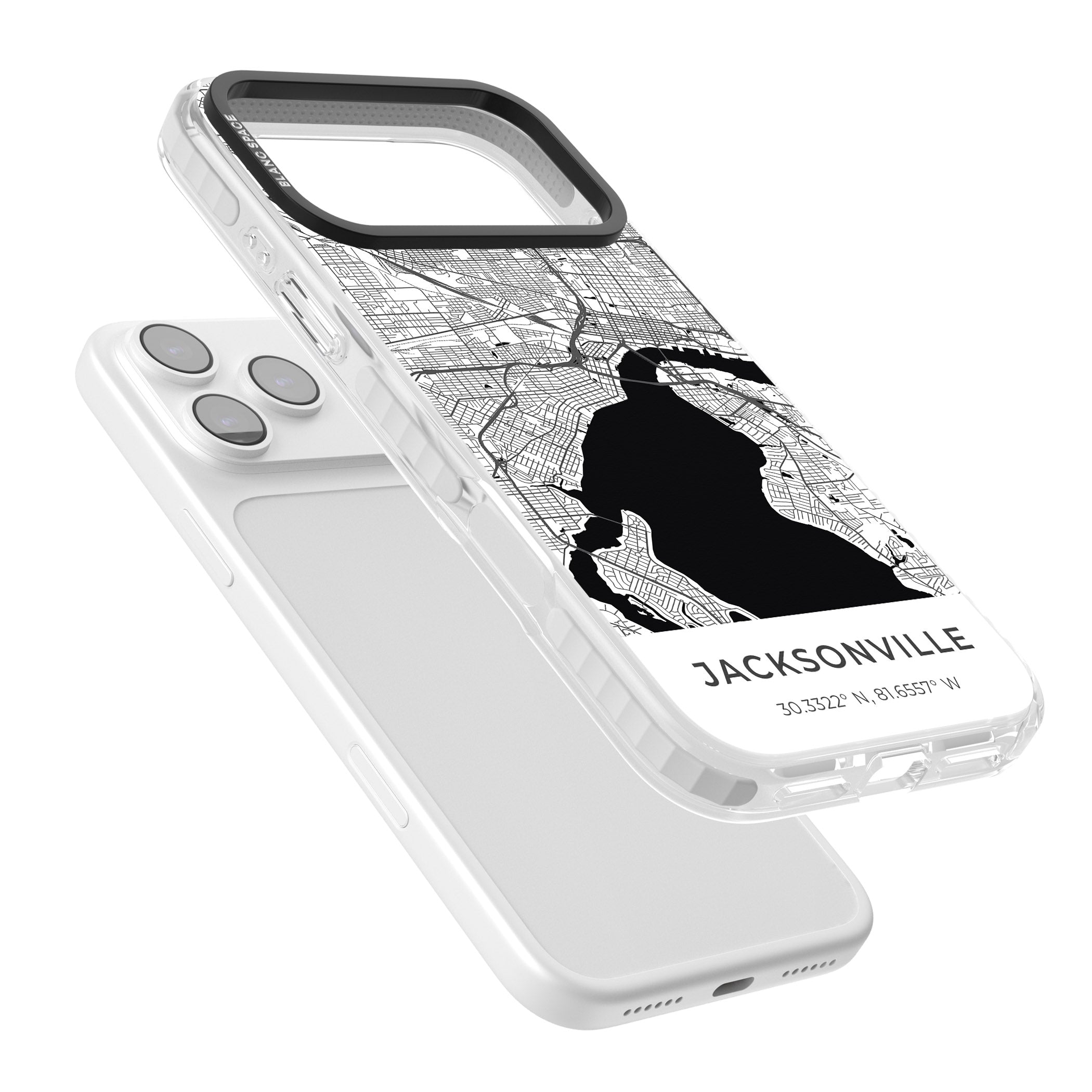 Jacksonville Map iPhone 17 Pro Impact Pro Clear Phone Case Colours