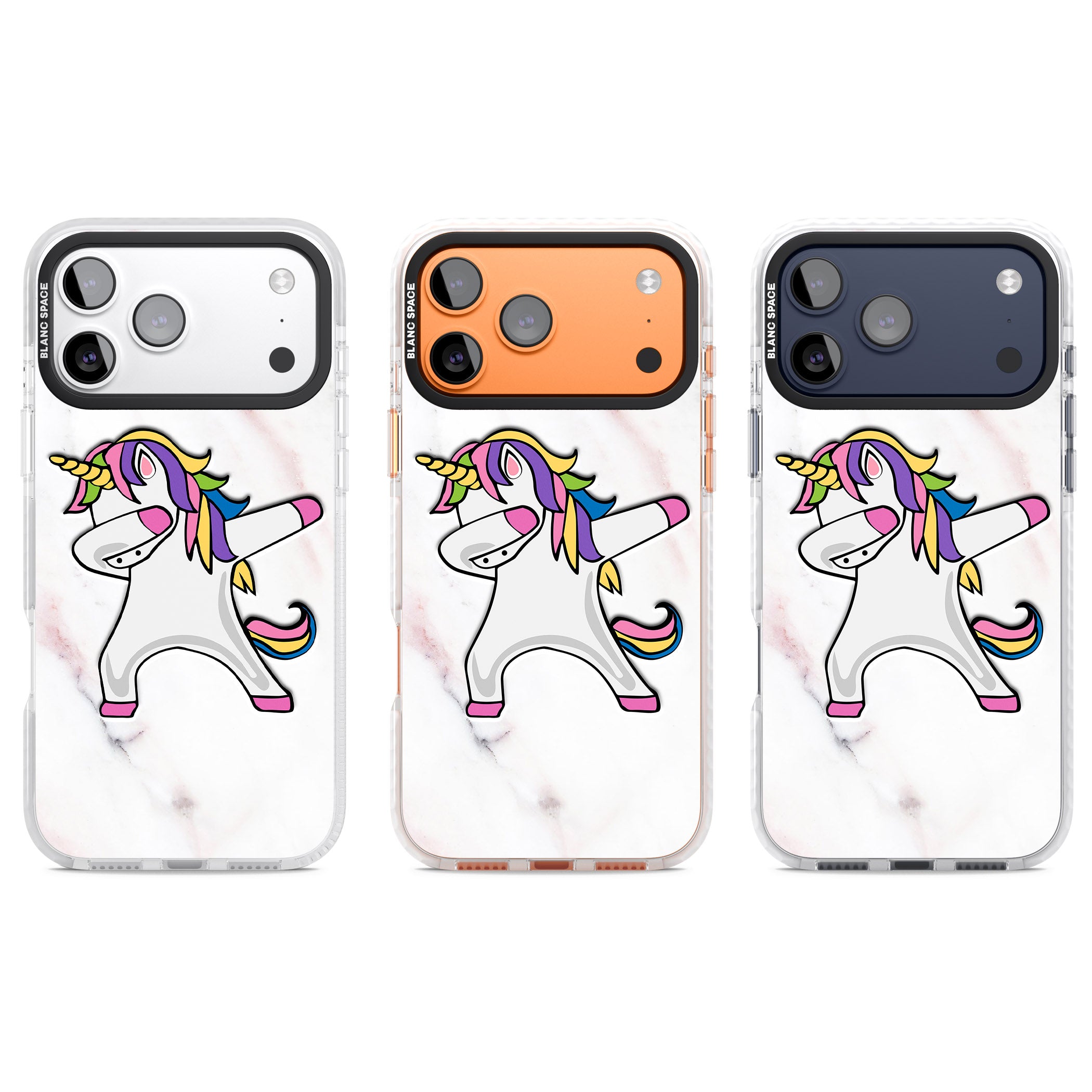 Designer Marble Unicorn Dab iPhone 17 Pro Impact Pro Clear Phone Case APT Impact Protection