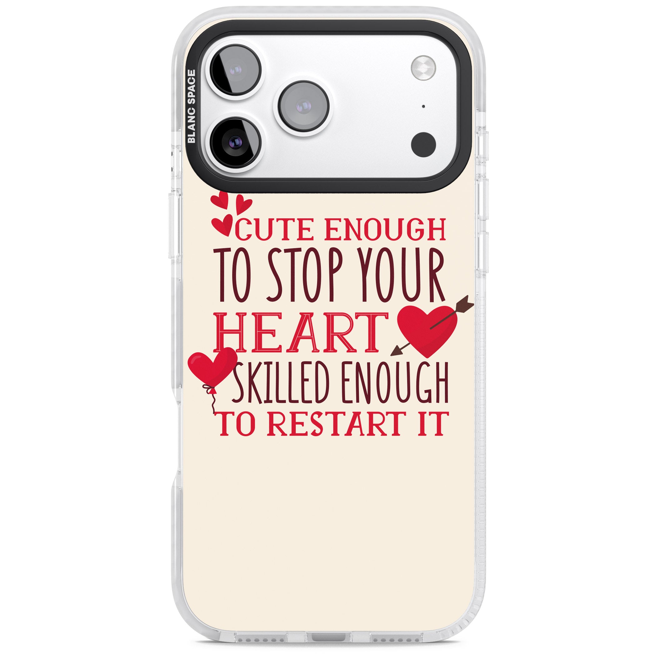 Cute Enough To Stop Your Heart iPhone 17 Pro Impact Pro Clear Phone Case