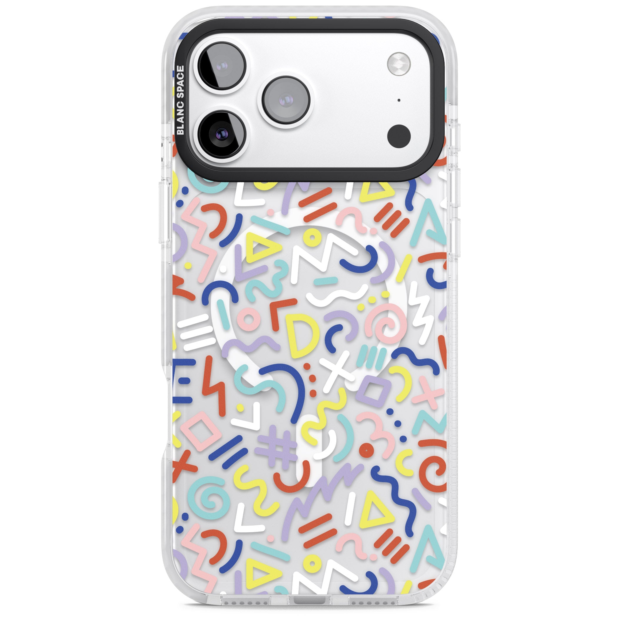 Colorful Retro Pattern iPhone 17 Pro Impact Pro Clear Phone Case