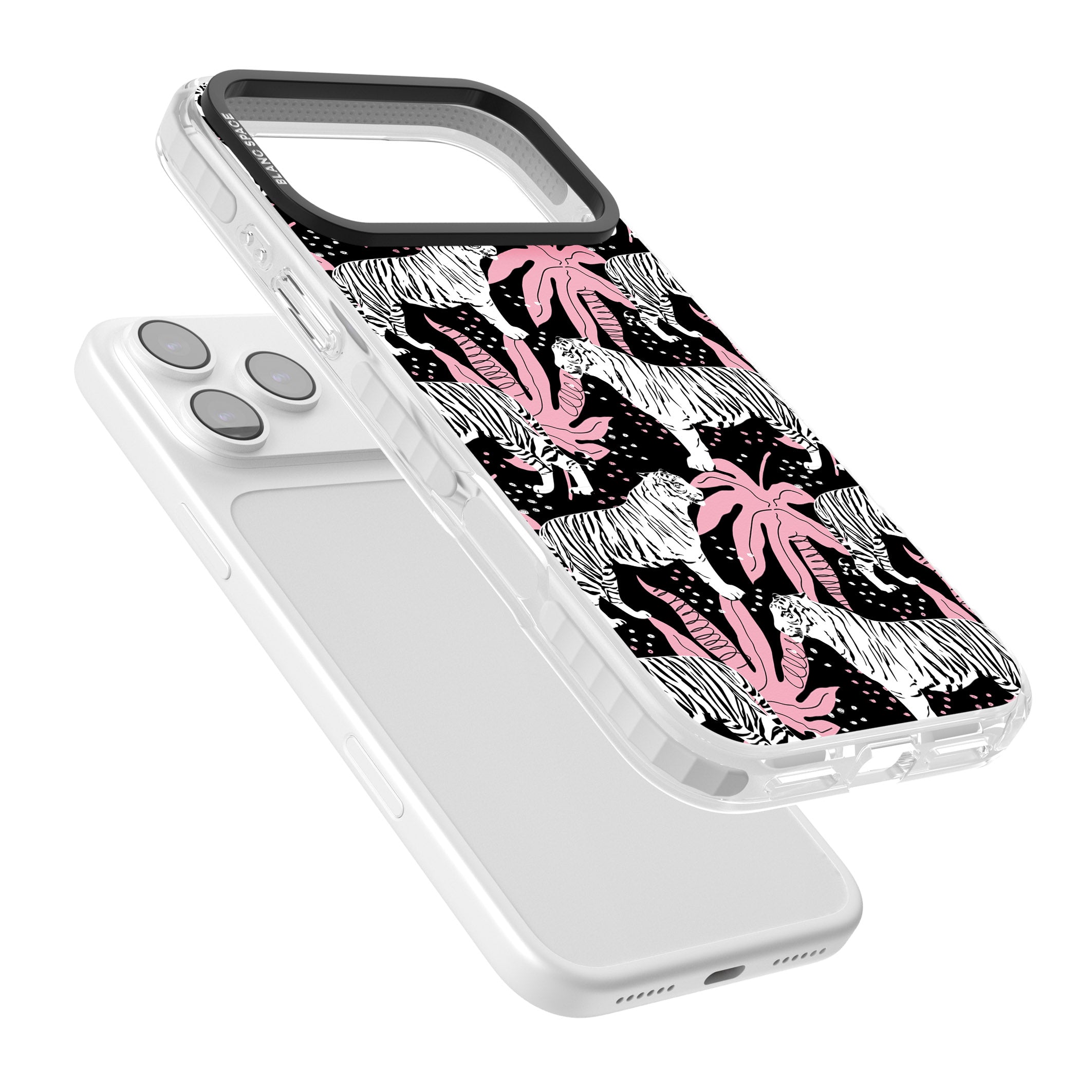 Pink Jungle Tiger iPhone 17 Pro Max Impact Pro Clear Phone Case Colours