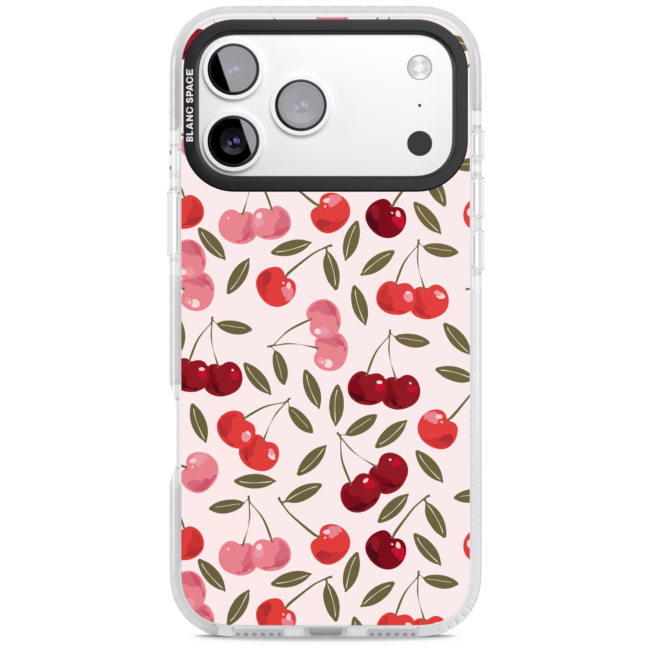 Fruity & Fun Patterns Cherries iPhone 17 Pro Impact Pro Clear Phone Case