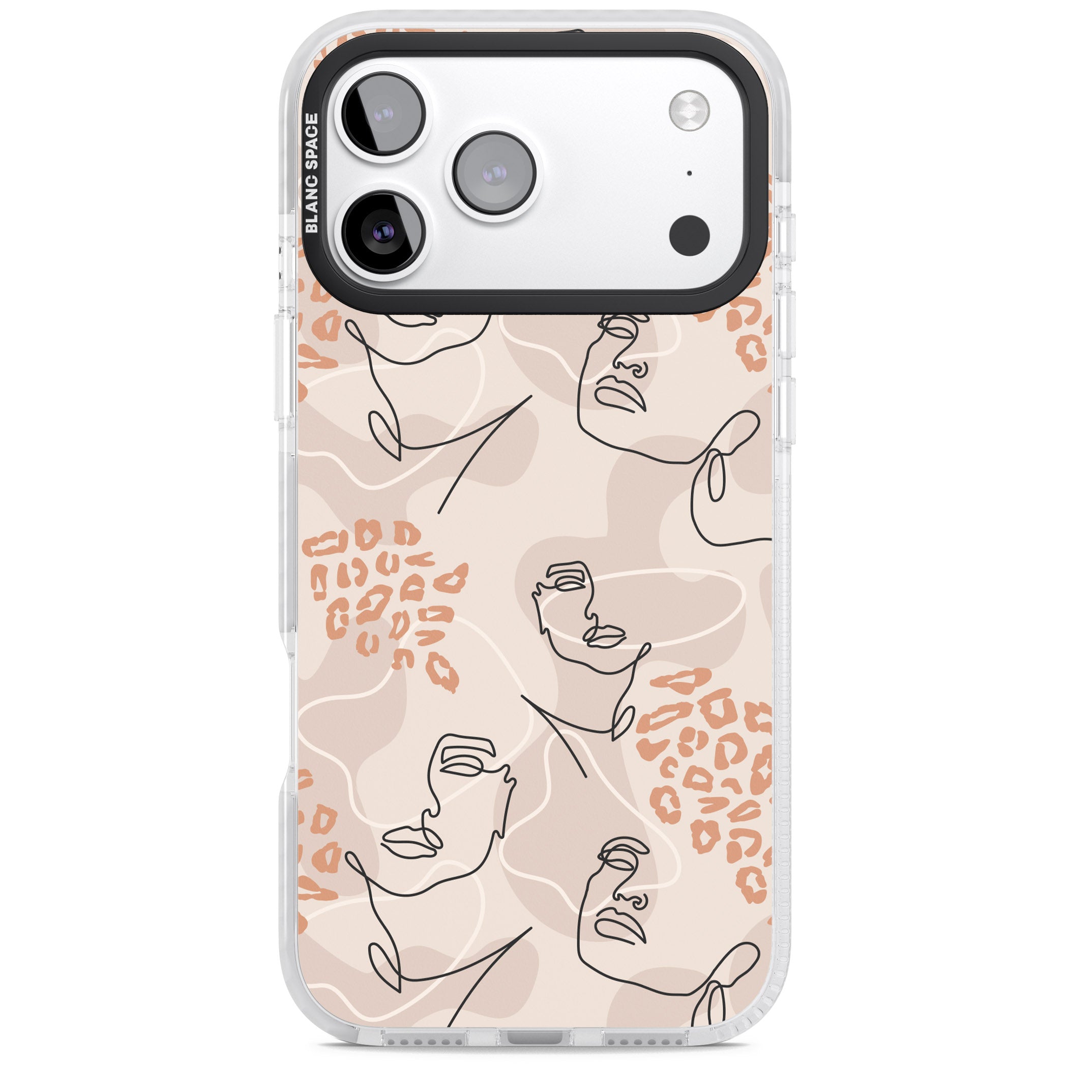 Abstract Faces Leopard iPhone 17 Pro Impact Pro Clear Phone Case