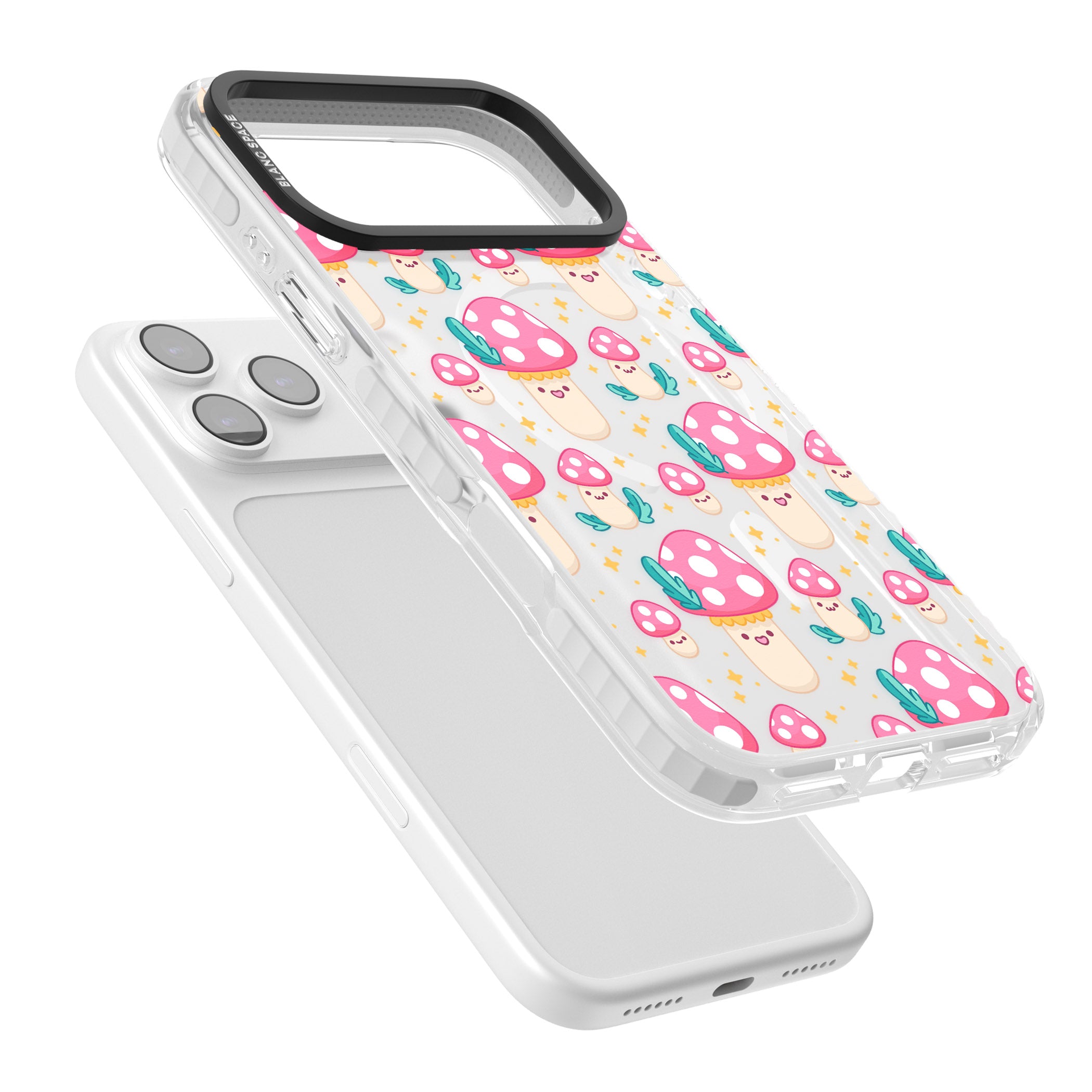 Cute Mushroom Pattern iPhone 17 Pro Impact Pro Clear Phone Case Colours