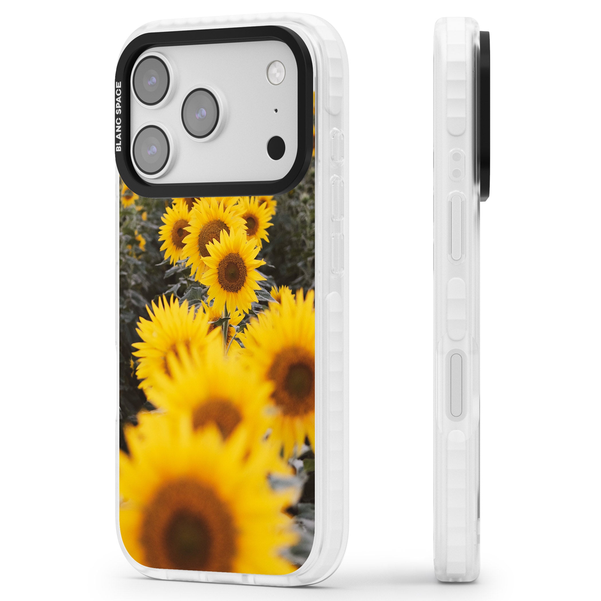 Sunflower Field iPhone 17 Pro Impact Pro Clear Phone Case Side Profile