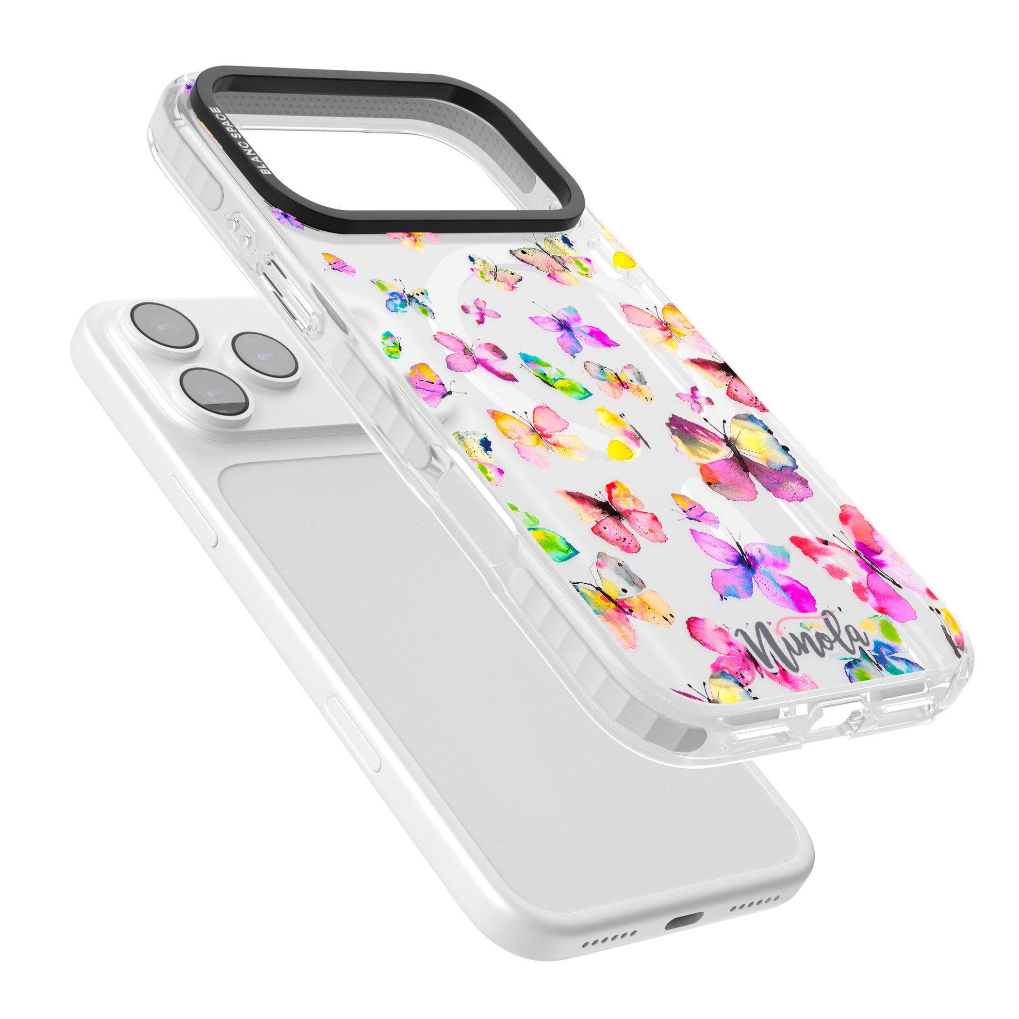 Watercolor Butterflies iPhone 17 Pro Impact Pro Clear Phone Case Colours