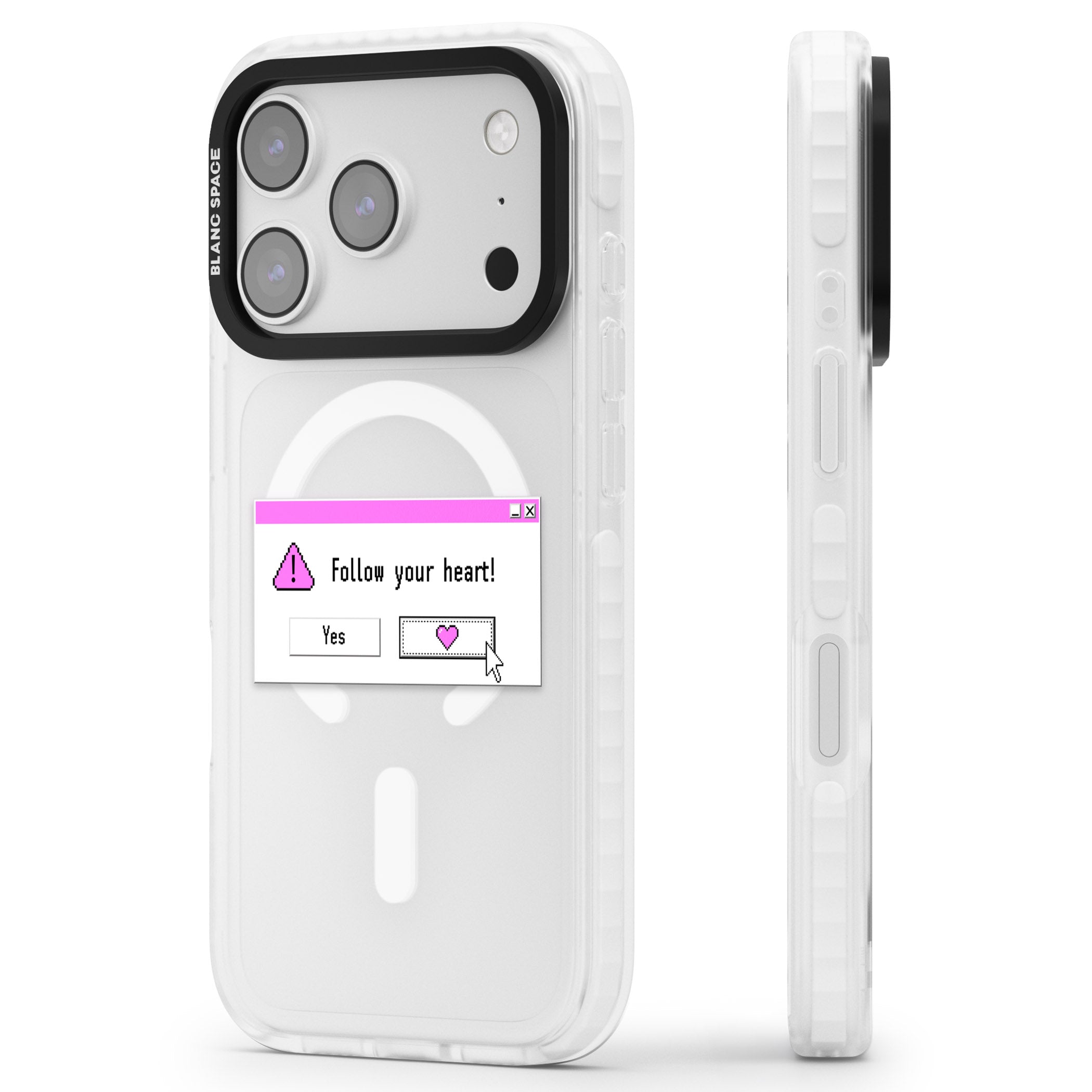 Follow Your Heart.Exe iPhone 17 Pro Impact Pro Clear Phone Case Side Profile