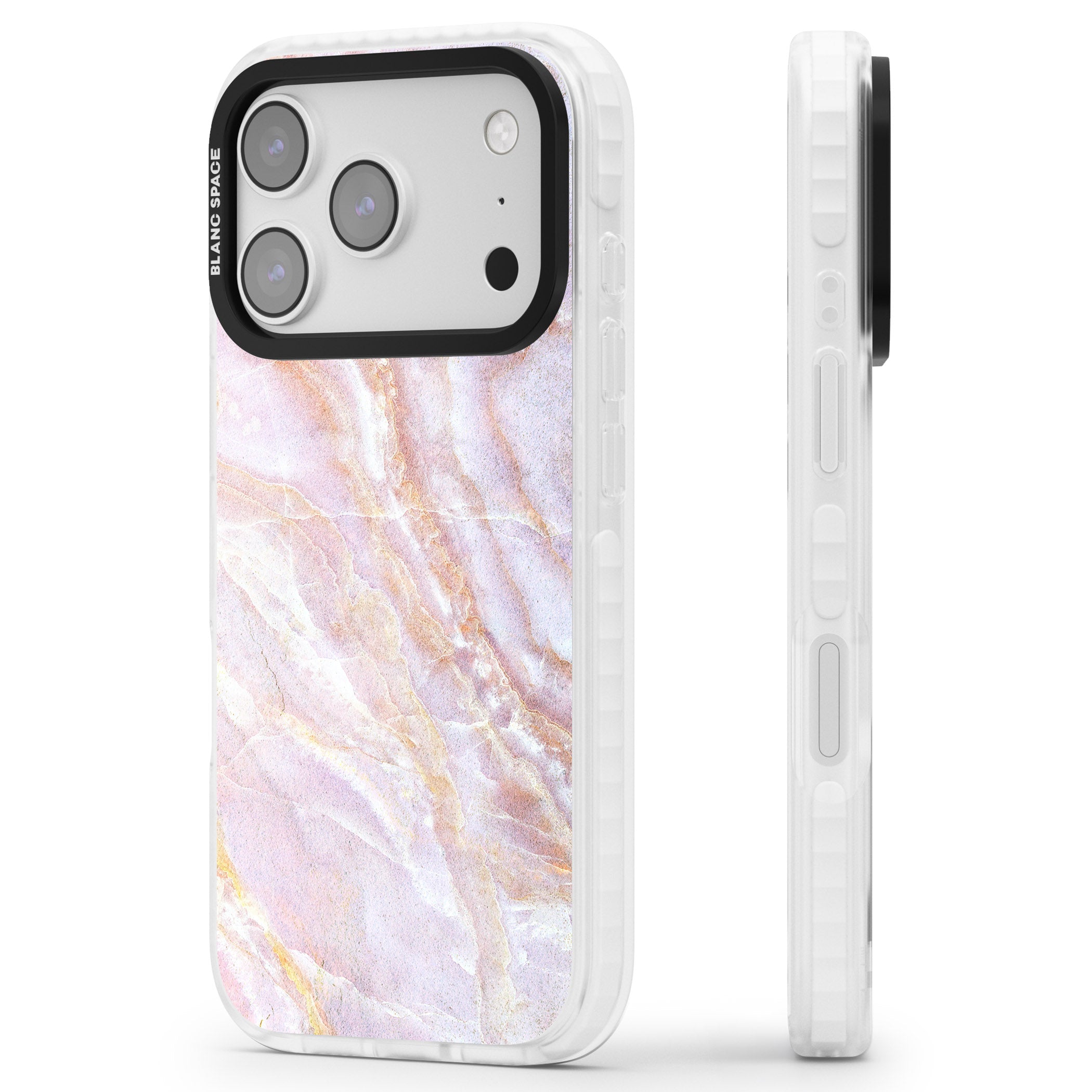 Soft Onyx Blush iPhone 17 Pro Impact Pro Clear Phone Case Side Profile