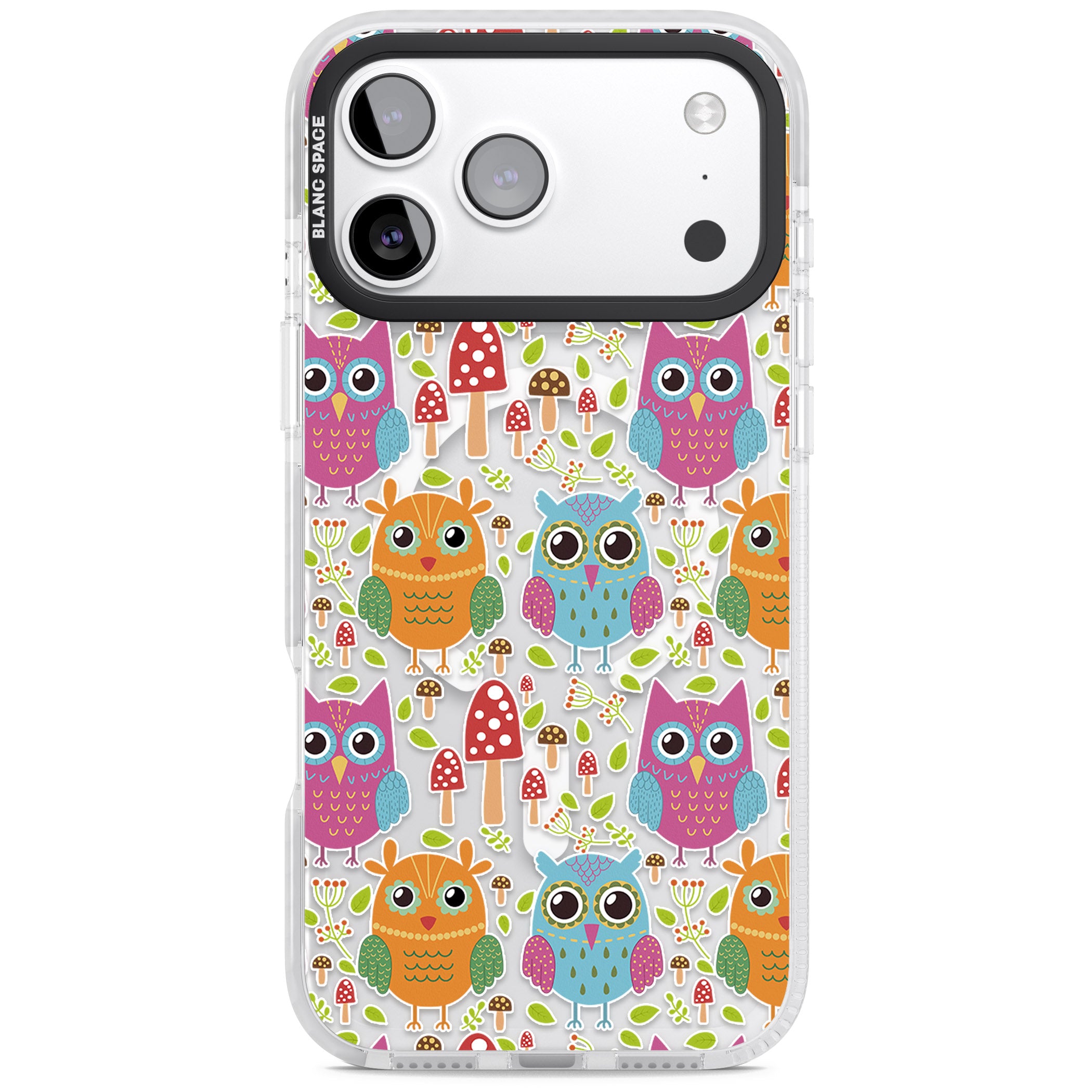 Forrest Owl Clear Pattern iPhone 17 Pro Impact Pro Clear Phone Case