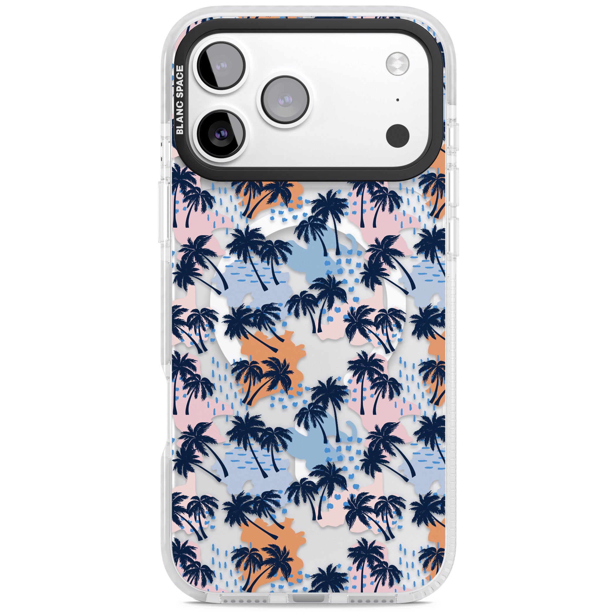 Tropical Vibes Palm Clear iPhone 17 Pro Impact Pro Clear Phone Case