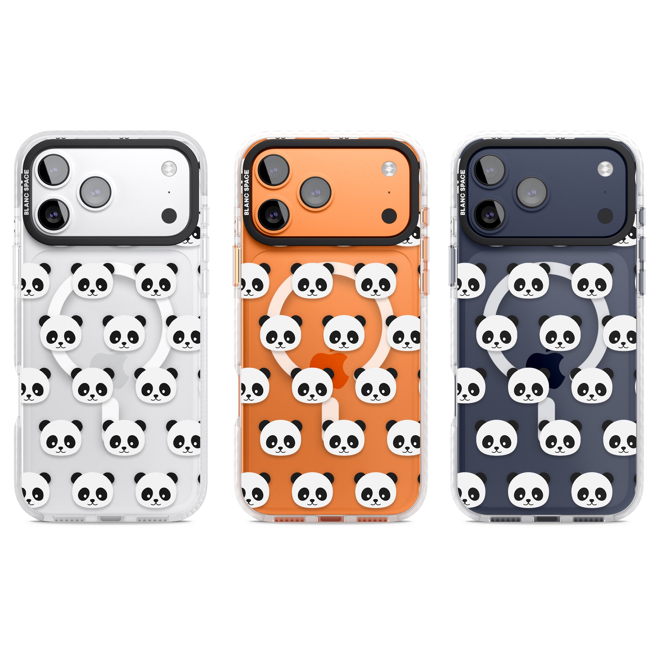 Panda Face Pattern iPhone 17 Pro Impact Pro Clear Phone Case APT Impact Protection
