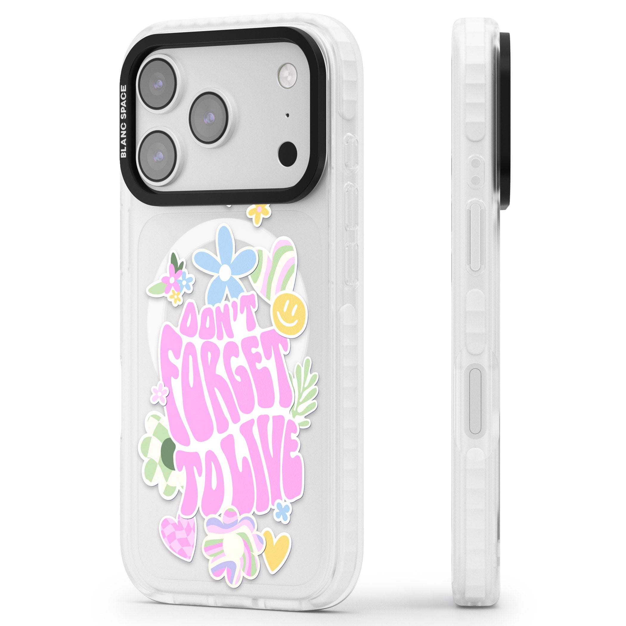 Don'T Forget To Live iPhone 17 Pro Impact Pro Clear Phone Case Side Profile