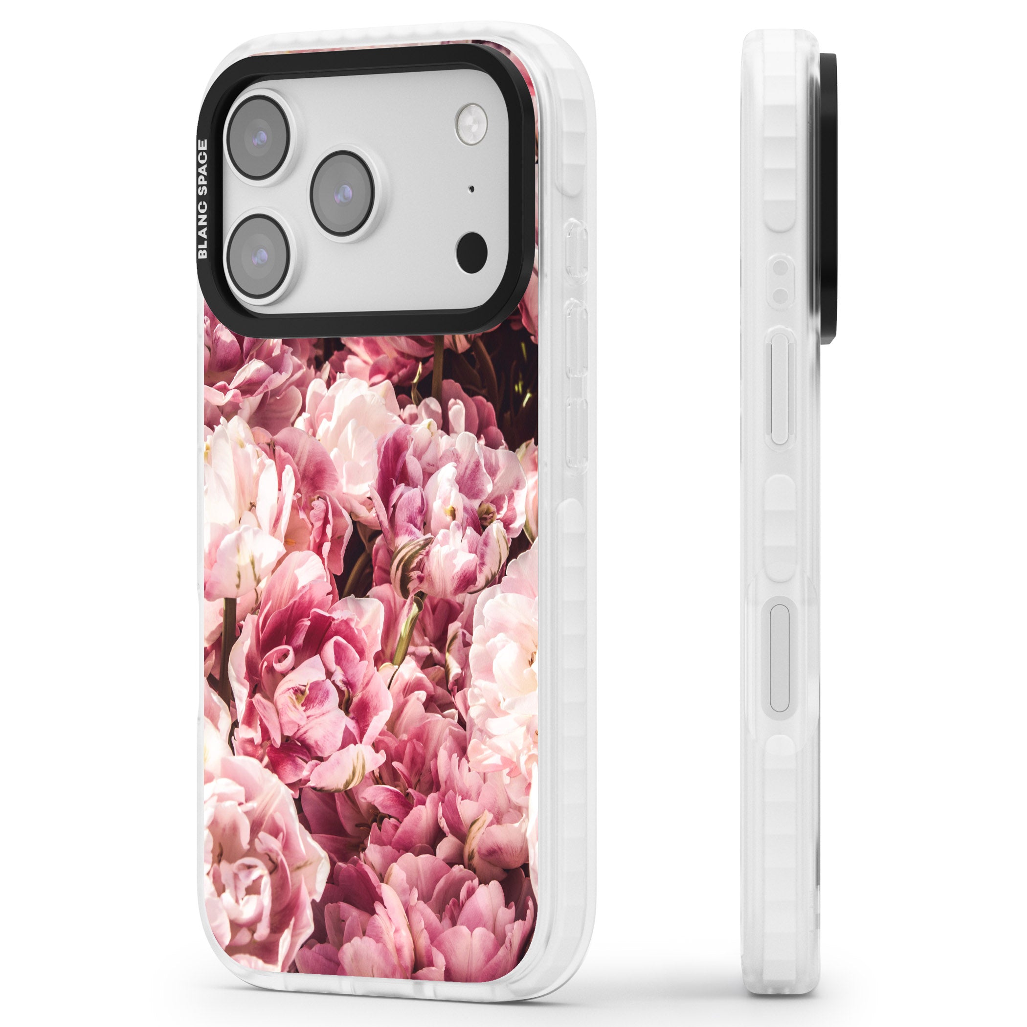 Petal Blush iPhone 17 Pro Impact Pro Clear Phone Case Side Profile