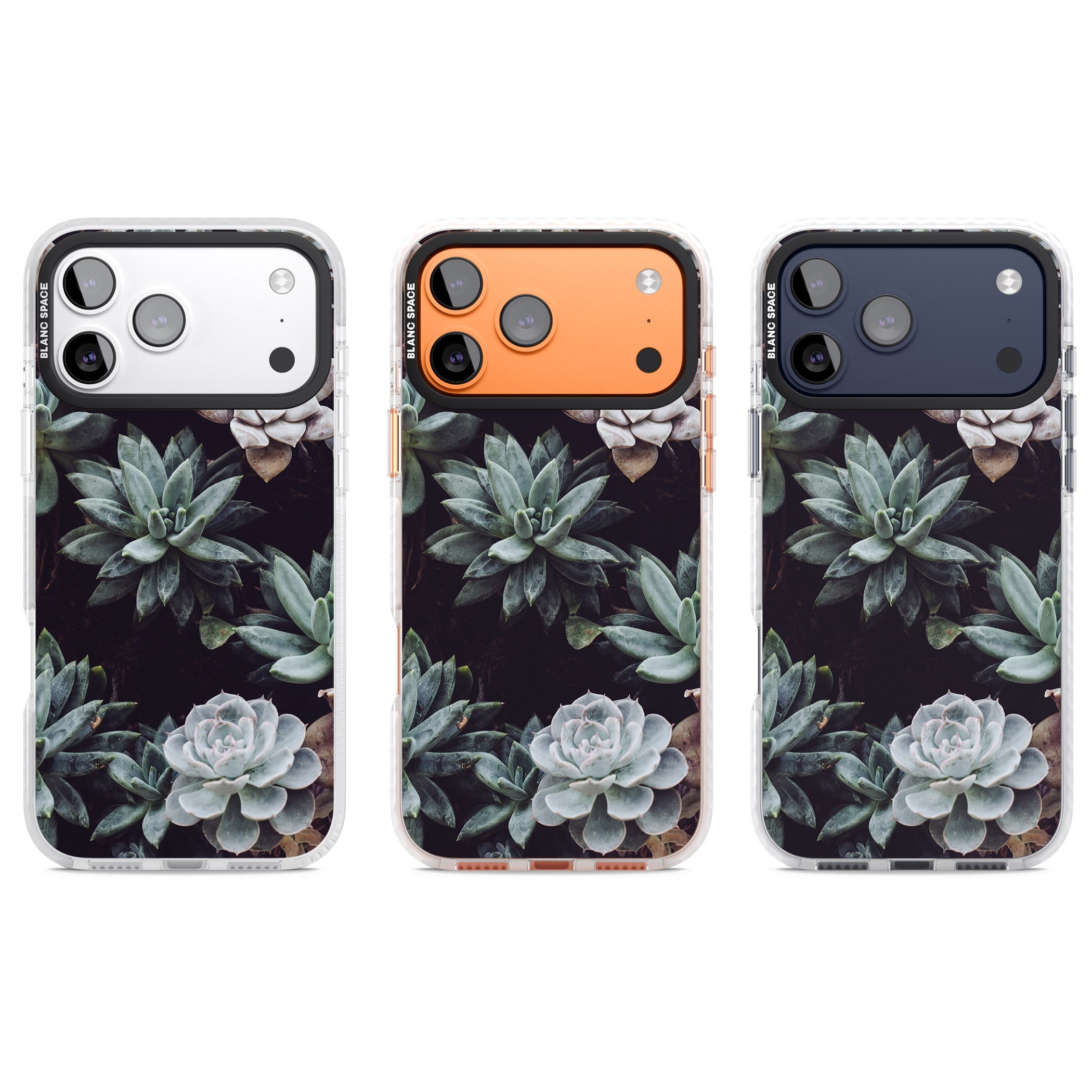 Succulent Bloom Mixed iPhone 17 Pro Impact Pro Clear Phone Case APT Impact Protection