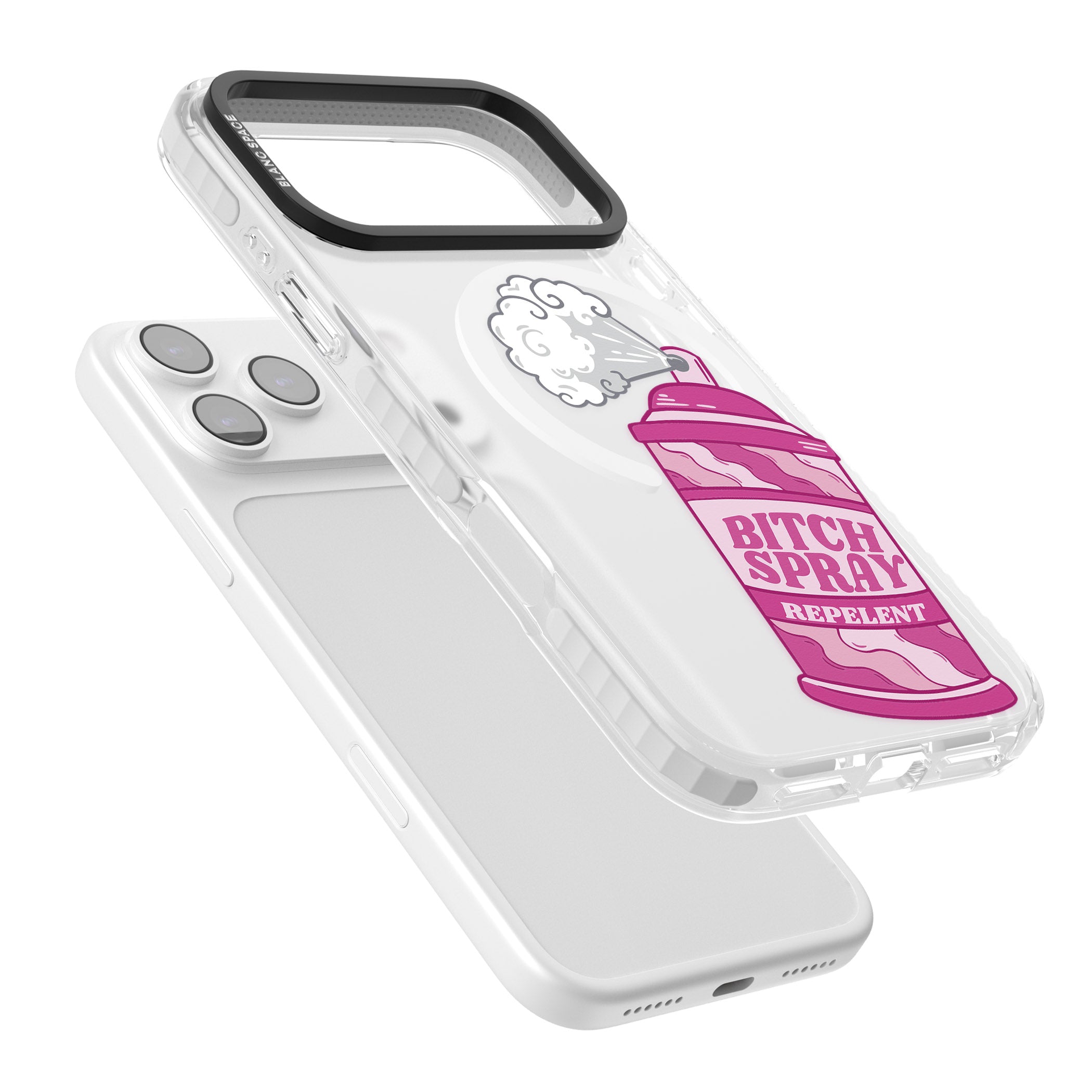 B*Tch Spray iPhone 17 Pro Impact Pro Clear Phone Case Colours