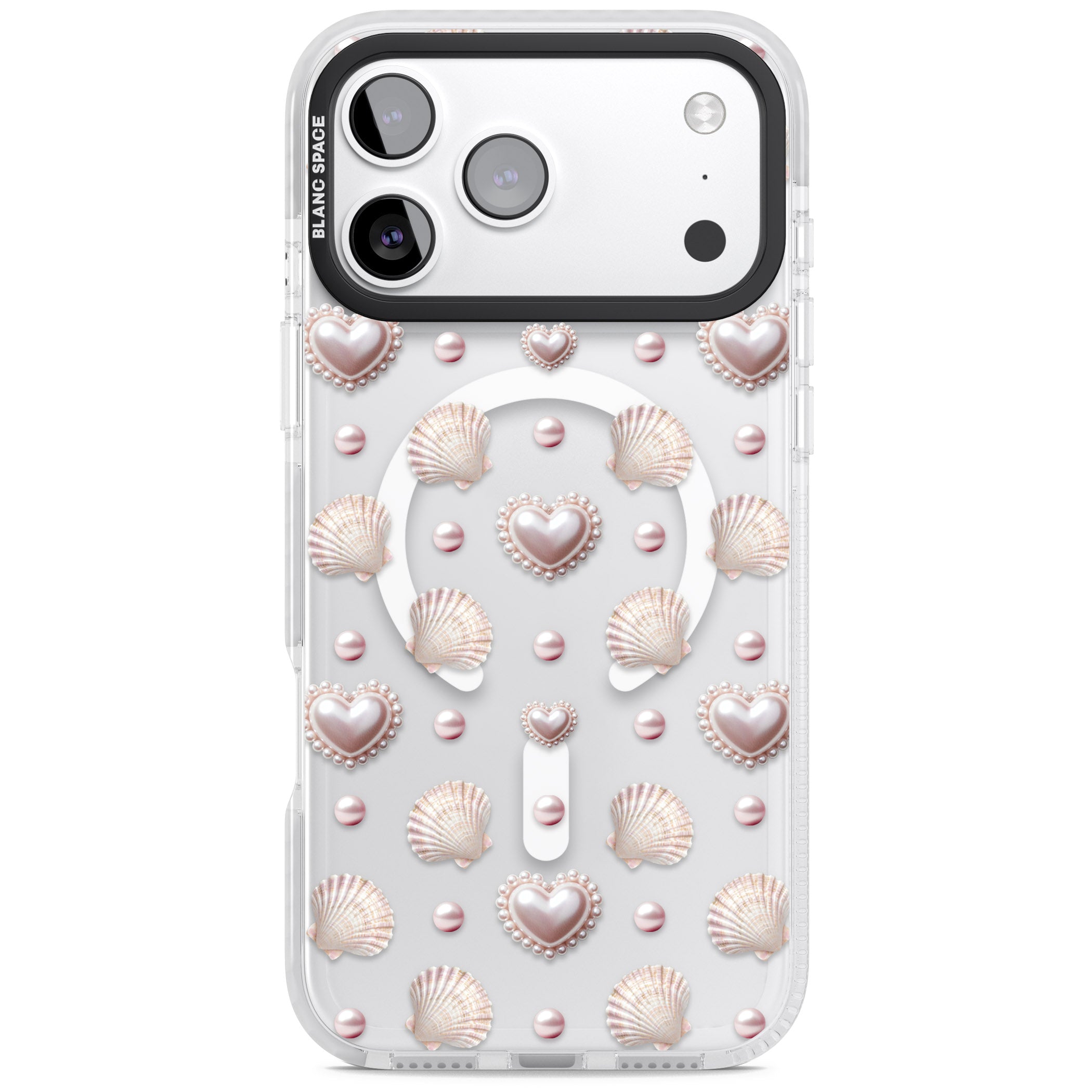 Pearl Hearts iPhone 17 Pro Impact Pro Clear Phone Case
