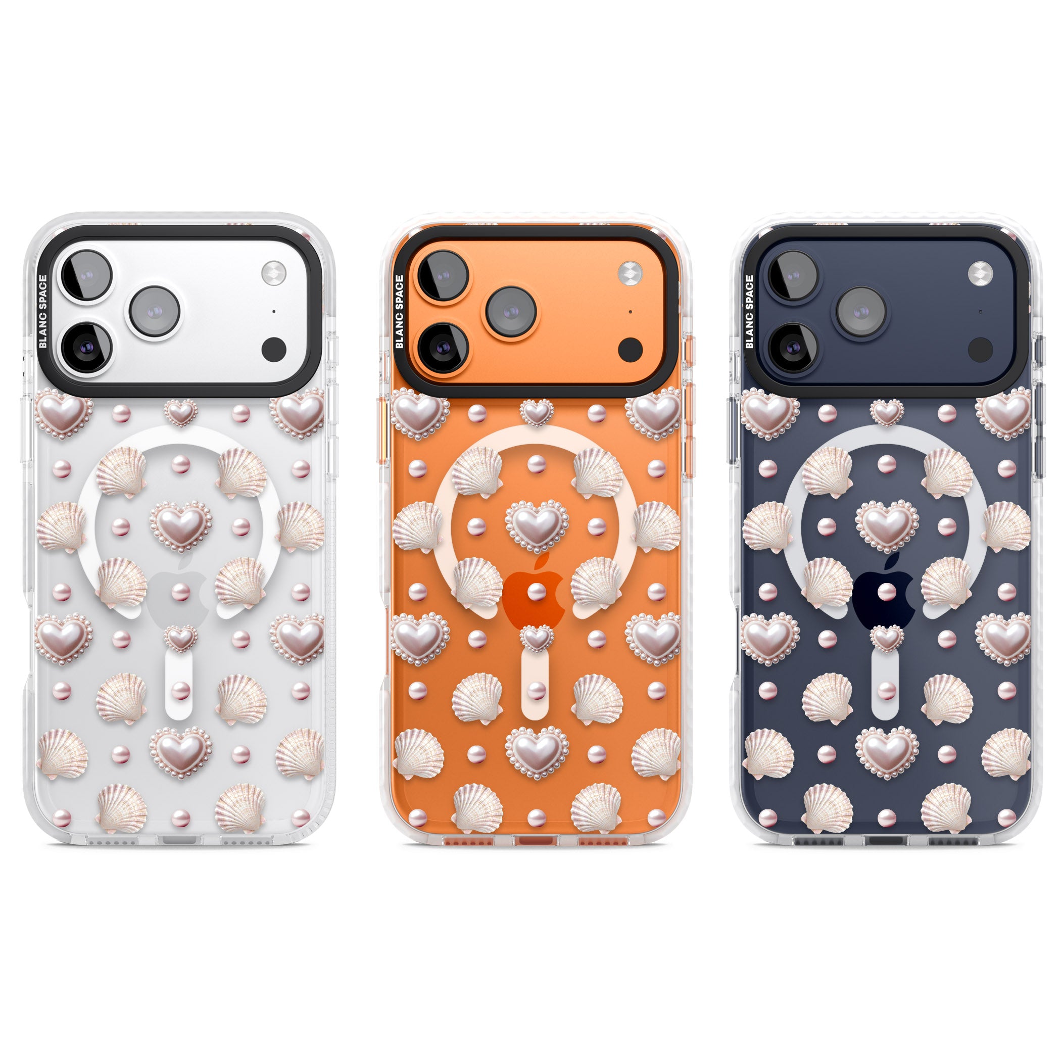 Pearl Hearts iPhone 17 Pro Impact Pro Clear Phone Case APT Impact Protection