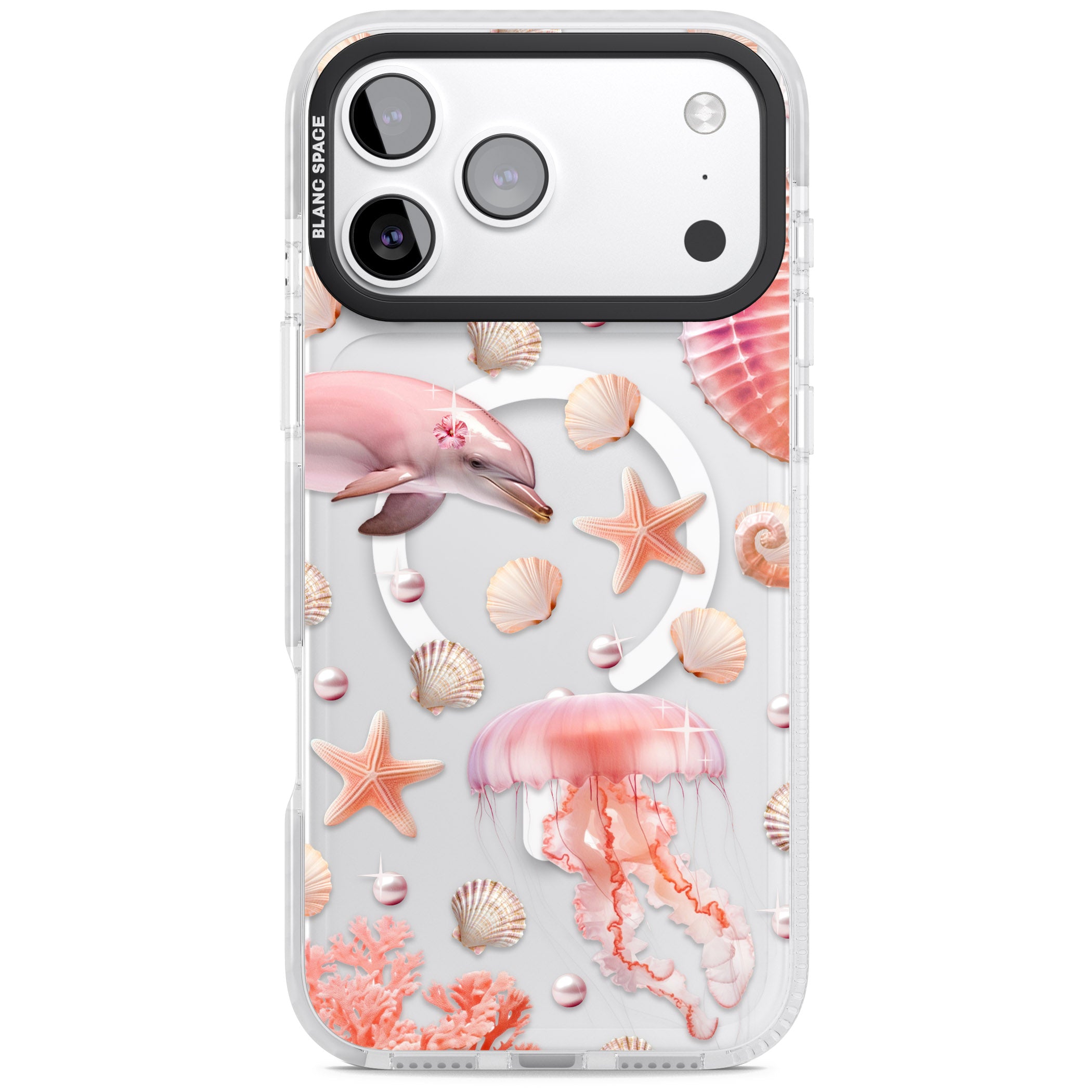 Pink Sealife iPhone 17 Pro Impact Pro Clear Phone Case